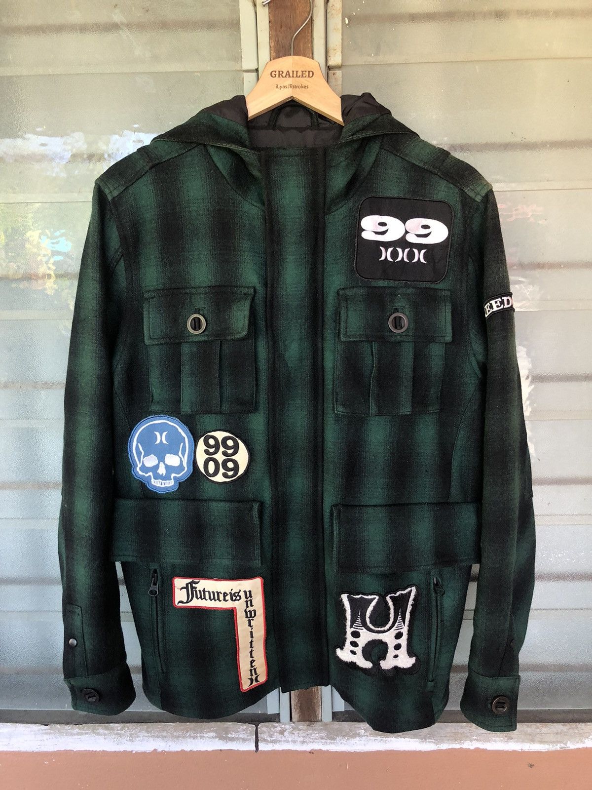 Hurley × If Six Was Nine × Japanese Brand Vintage Hurley 1999 Costa Mesa Wool Hoodie Jacket Size US M / EU 48-50 / 2 - 2 Thumbnail