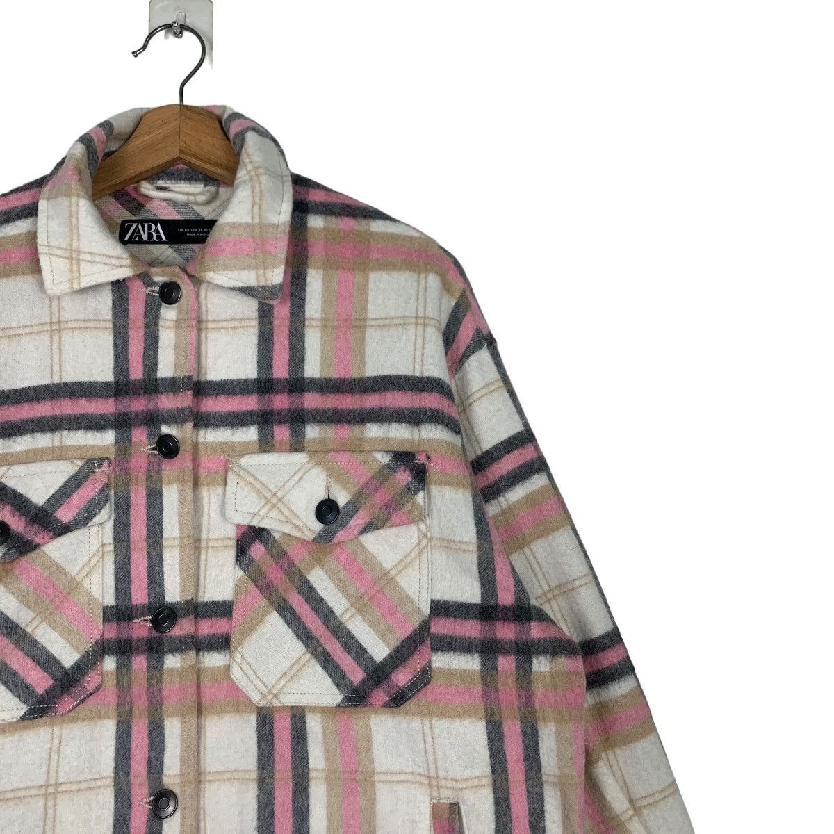 Zara ZARA CHECKED PLAID TARTAN PINK FLANNEL #0330-C15 Size XS / US 0-2 / IT 36-38 - 6 Thumbnail
