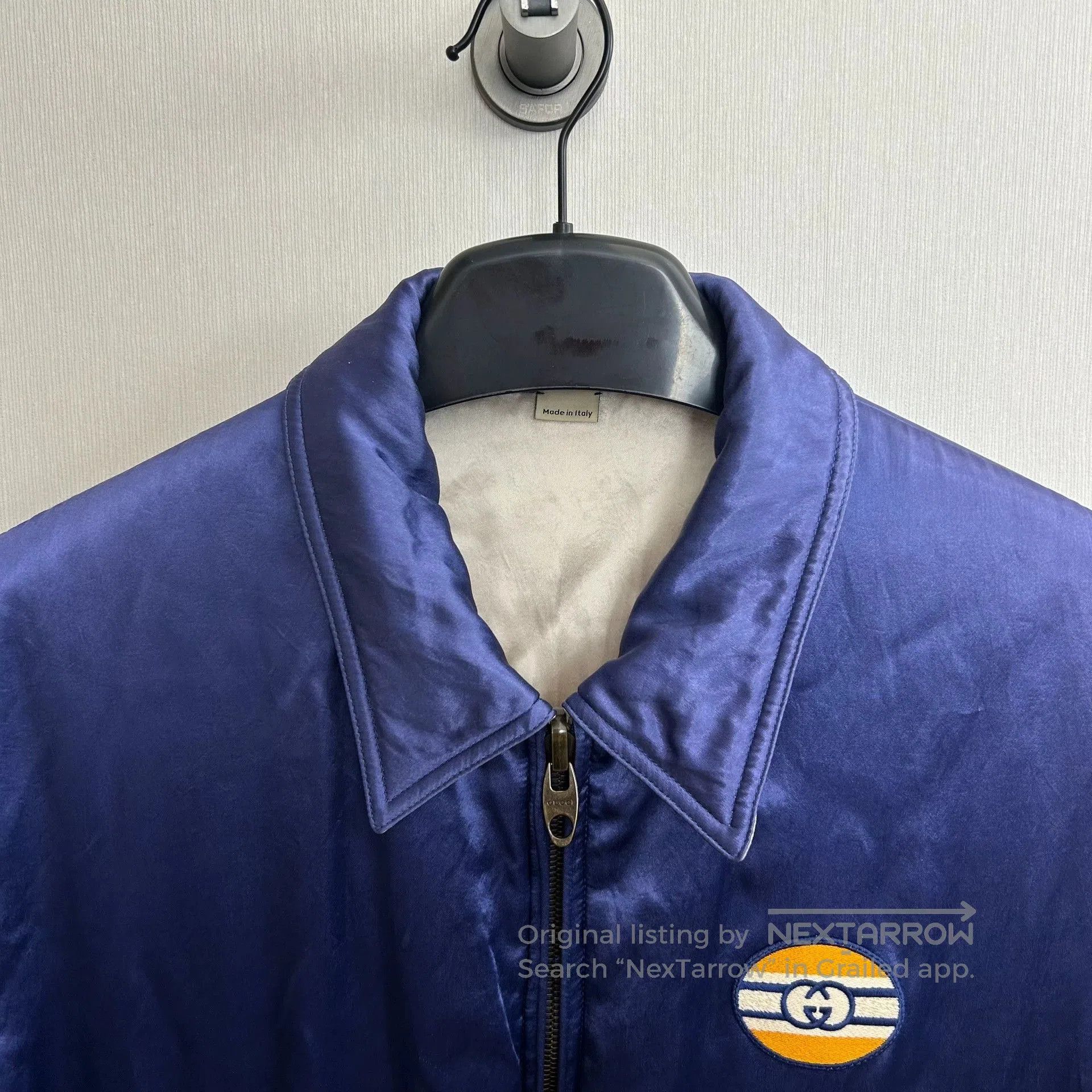 Gucci blue silk reversible jacket by Gucci. Size US M / EU 48-50 / 2 - 2 Thumbnail