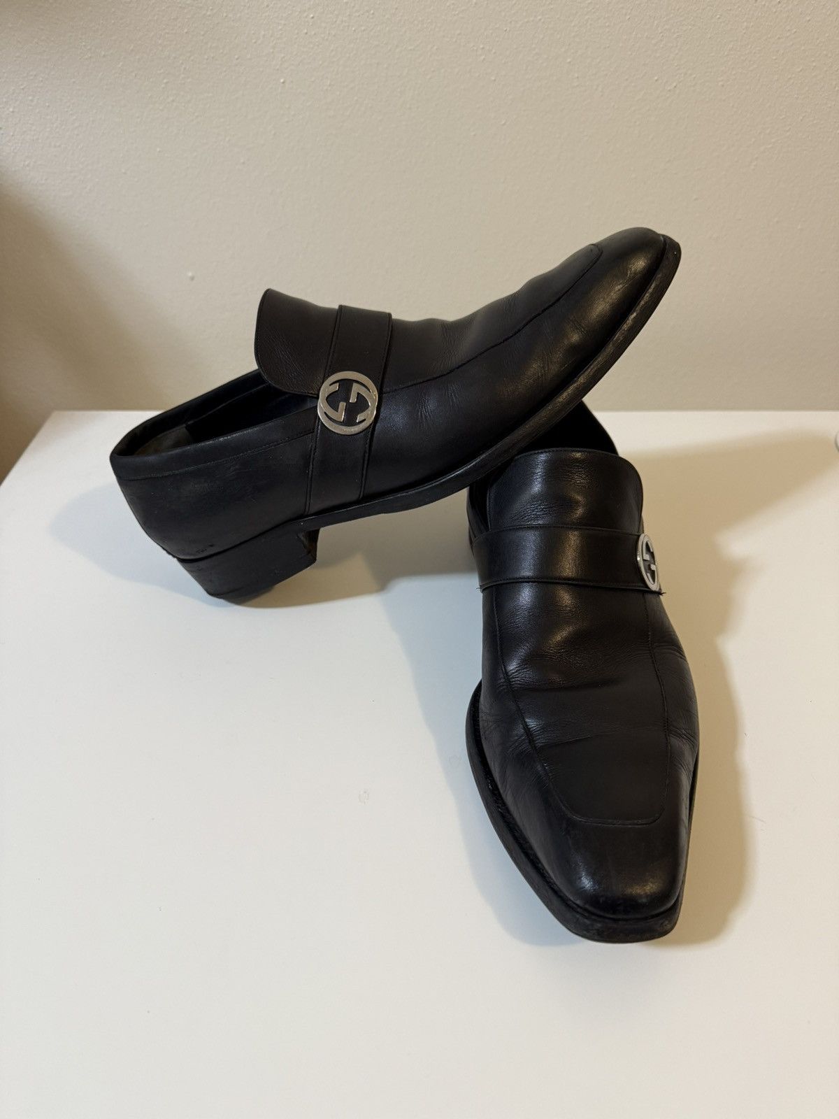 Gucci Gucci Interlocking G Logo Leather Loafers Size US 8 / EU 41 - 1 Thumbnail