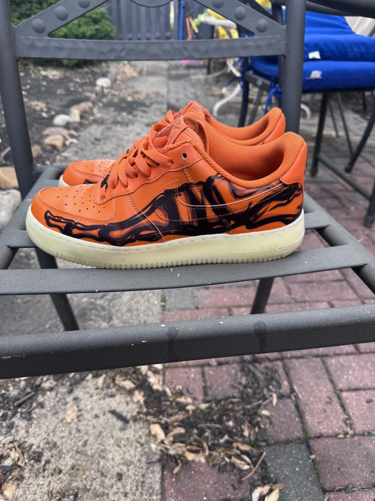 Nike Air Force 1 Low Orange Skeleton (Halloween) Size US 10 / EU 43 - 2 Thumbnail