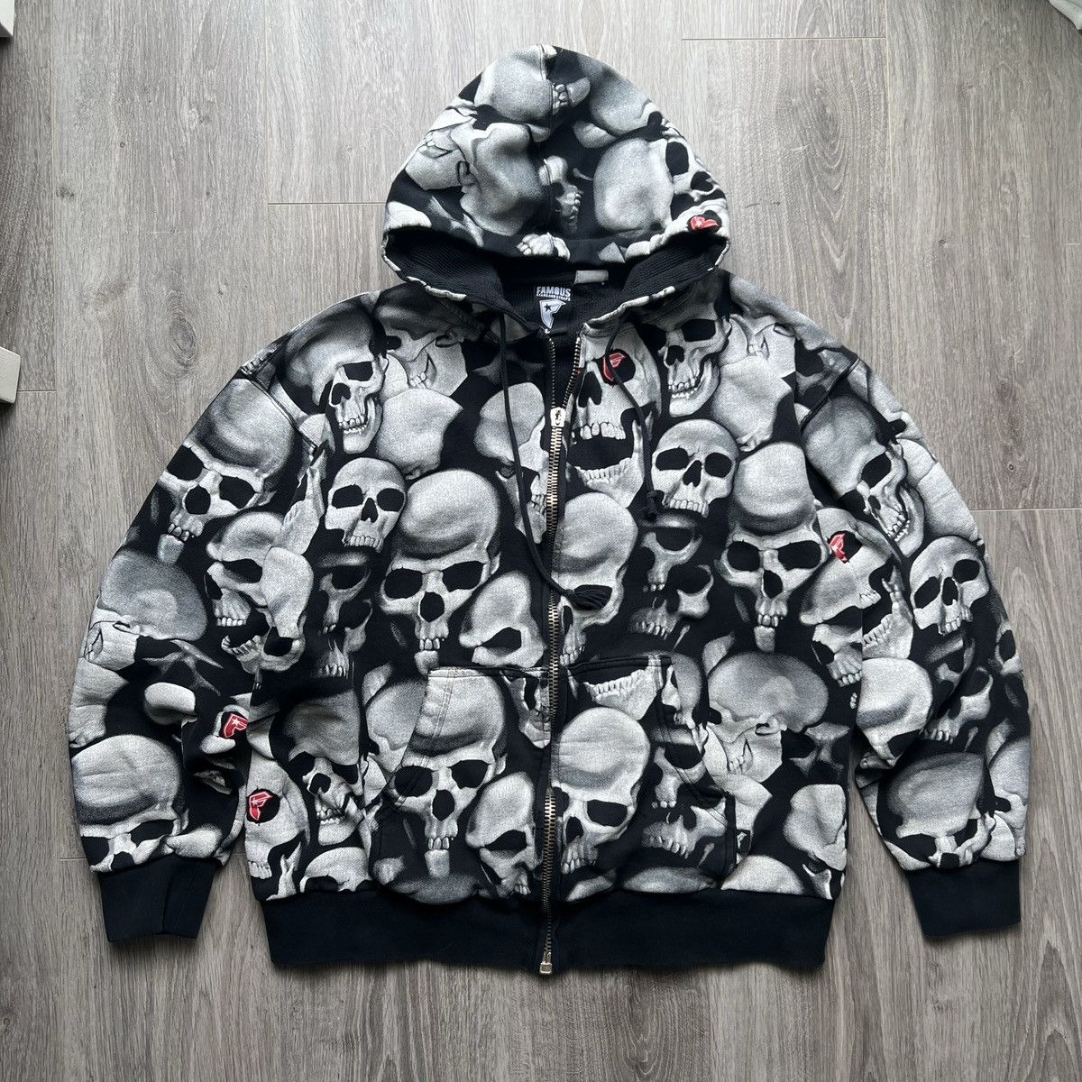 Vintage Famous Stars & Straps Skull hoodie chrome Size US L / EU 52-54 / 3 - 12 Thumbnail