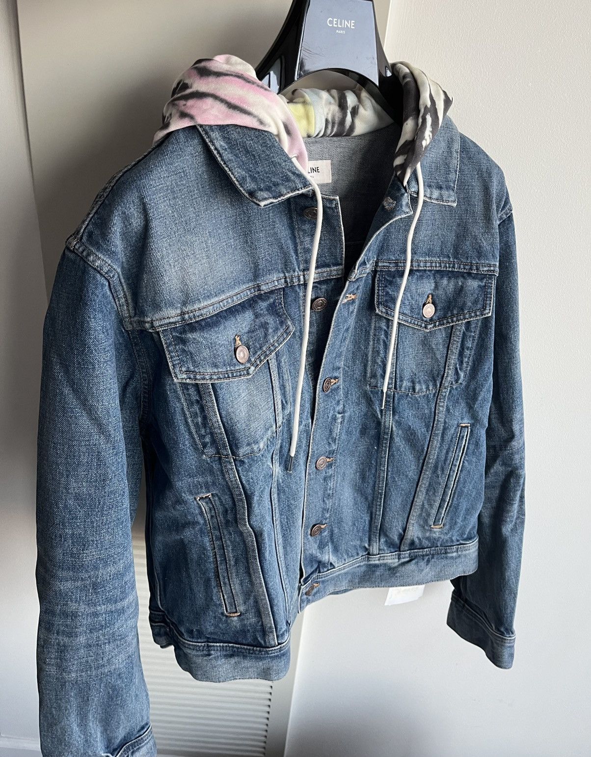 Celine × Hedi Slimane Super Runway Brand New Celine Hedi Slimane Denim Logo Jacket Size US L / EU 52-54 / 3 - 15 Thumbnail