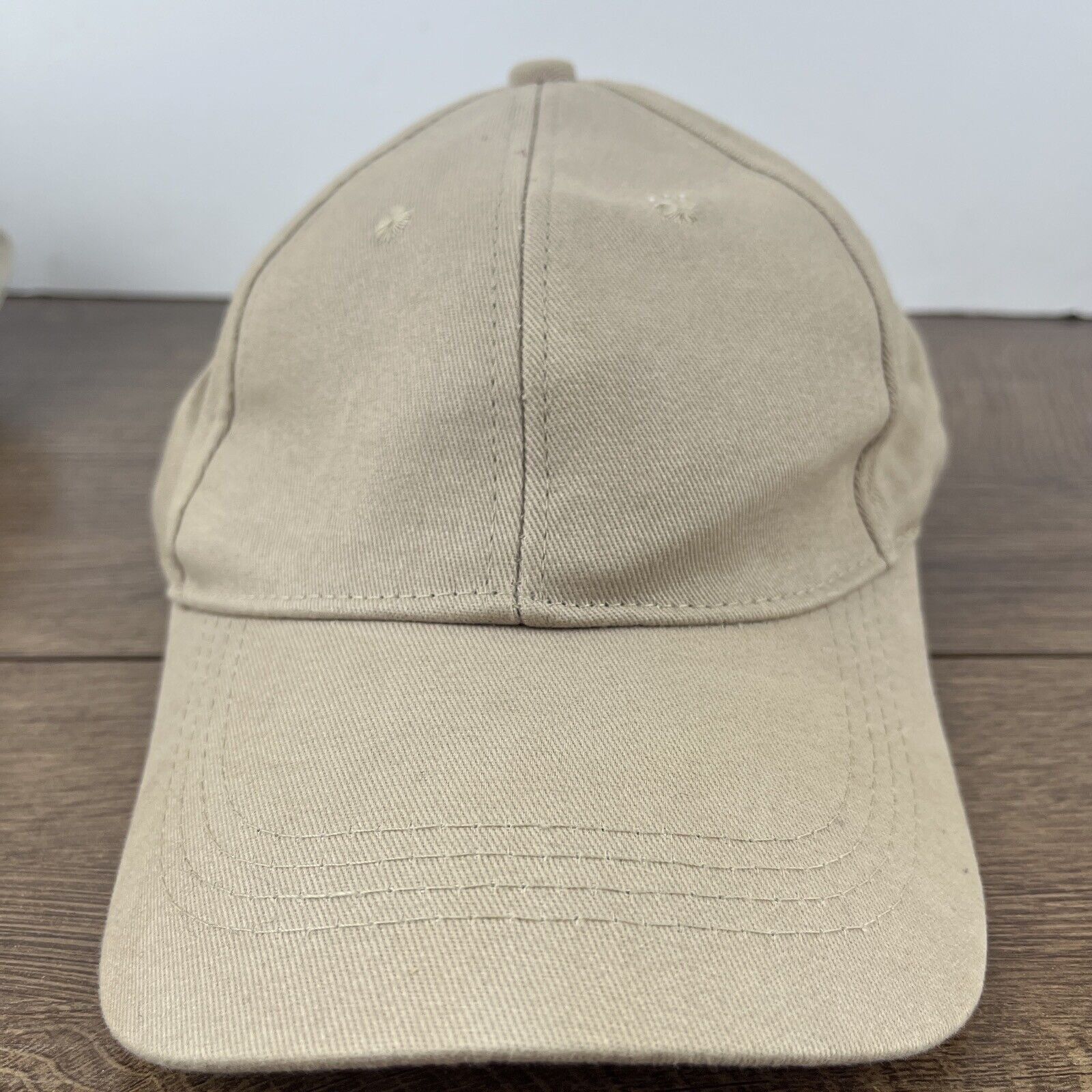 Other Plain Tan Baseball Hat Tan Brown Hat Adjustable Adult Size H Size ONE SIZE - 3 Thumbnail