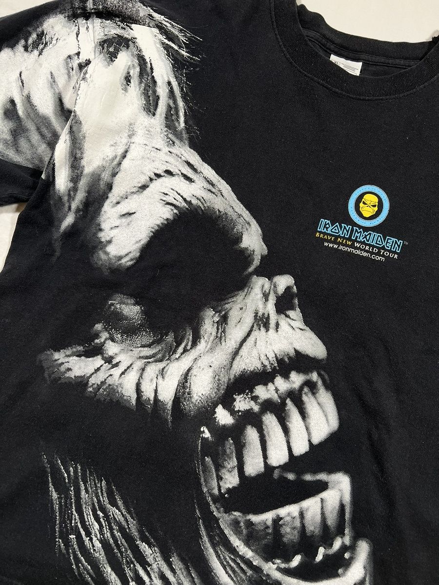 Band Tees Vintage 90s Iron Maiden Big Face Eddie Euro Band Tee Size US XL / EU 56 / 4 - 2 Thumbnail