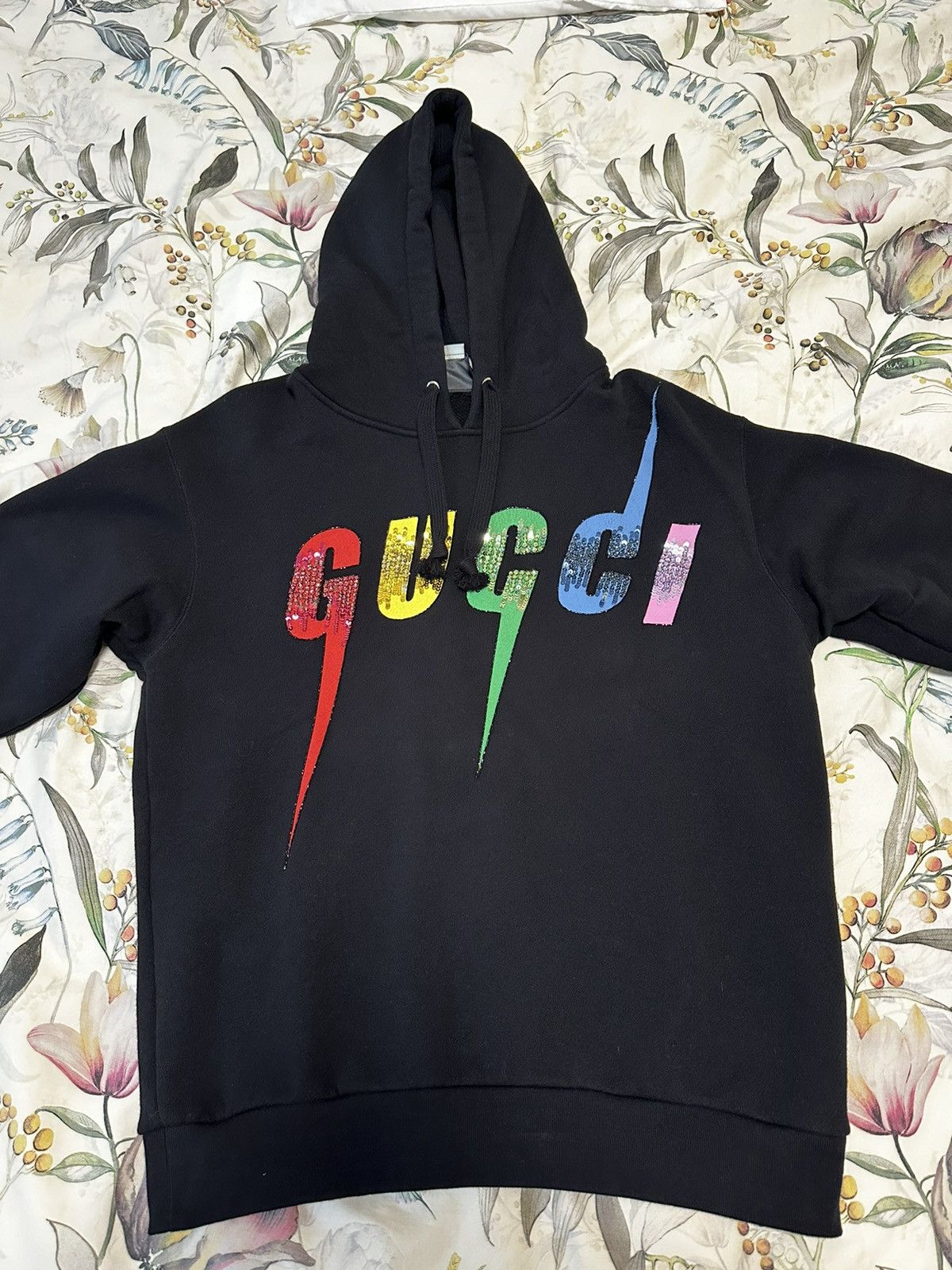 Image of Gucci Sequins Hoodie in Black, Women's (Size Small)