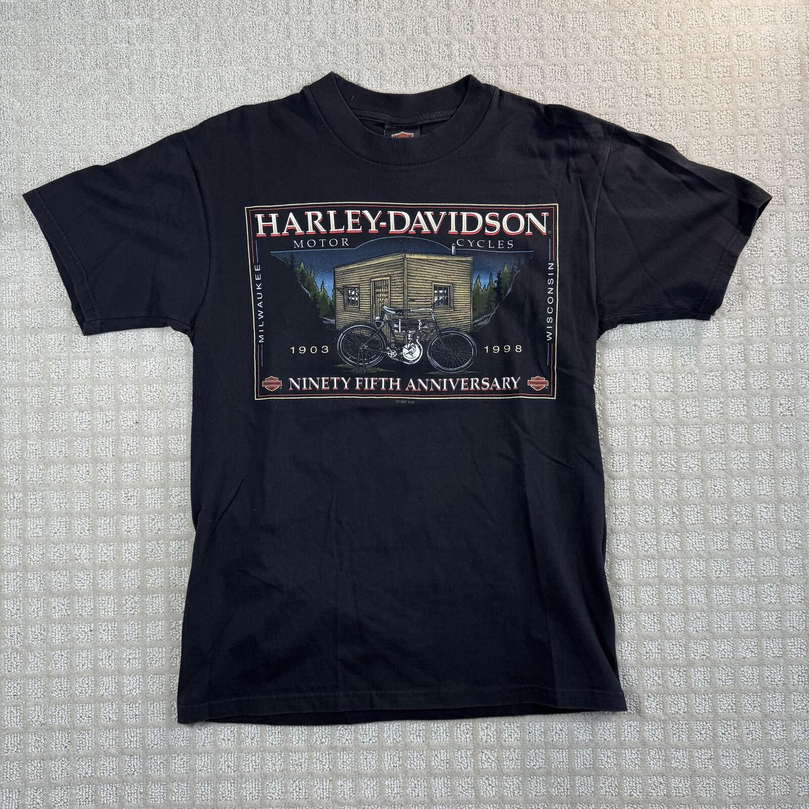 Harley Davidson Vintage 1997 Harley Davidson 95th Anniversary USA T Shirt M Size US M / EU 48-50 / 2 - 1 Thumbnail