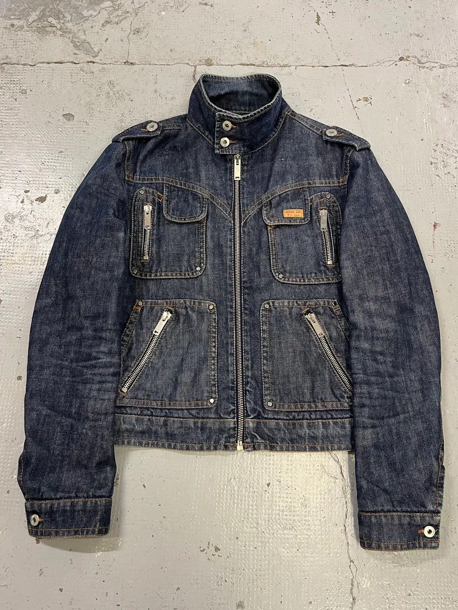 Moschino 2000s Moschino Multi-Zip Blue Worker Denim Jacket Size US M / EU 48-50 / 2 - 1 Thumbnail