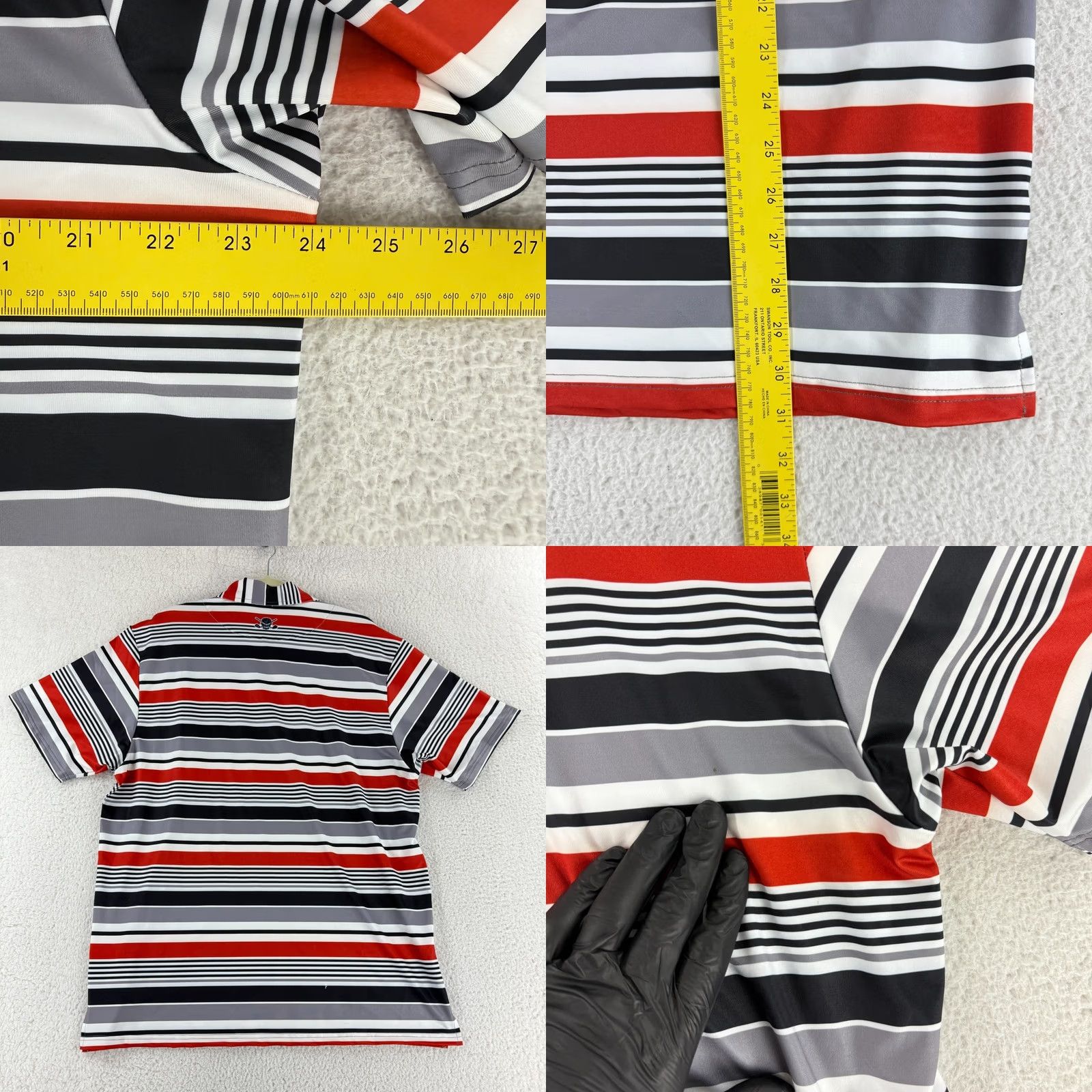 Vintage Tattoo Golf Mens XL Polo Shirt Red Black Stripe ProCool Performance Golf Shirt Size US XL / EU 56 / 4 - 9 Thumbnail