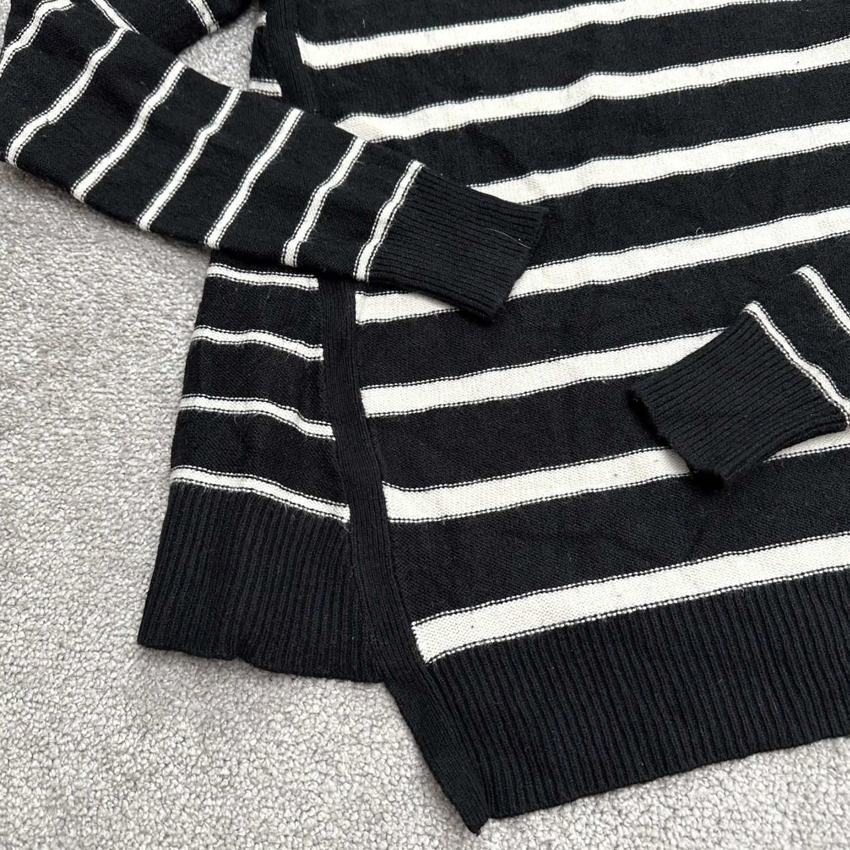 AQUA Aqua Pullover Sweater Womens XS Black White Striped Mock Neck Size XS / US 0-2 / IT 36-38 - 3 Thumbnail