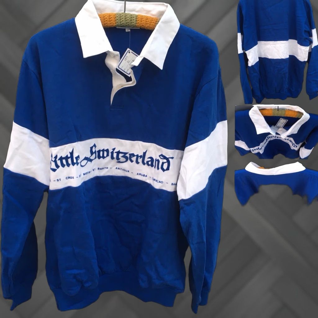 Vintage VINTAGE The Islander Bahamas Shirt XL Blue & White Polo Rugby Mens Size US XL / EU 56 / 4 - 1 Thumbnail
