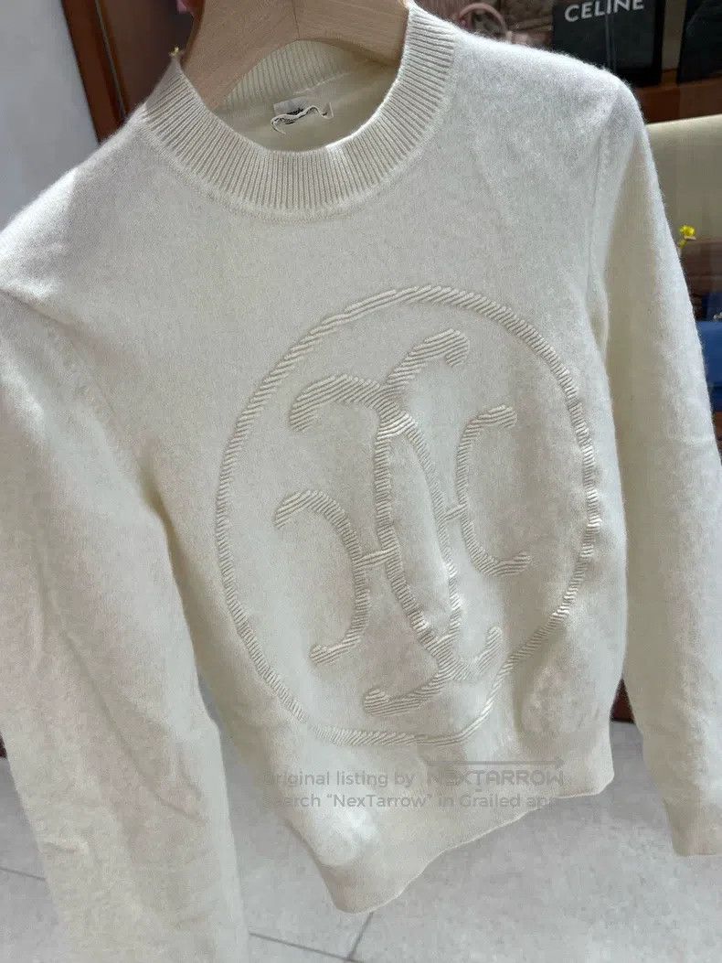 Hermes Hermes Cashmere off-white long-sleeved pullover Size XS / US 0-2 / IT 36-38 - 5 Thumbnail