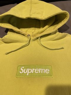 Supreme acid green box logo clearance hoodie