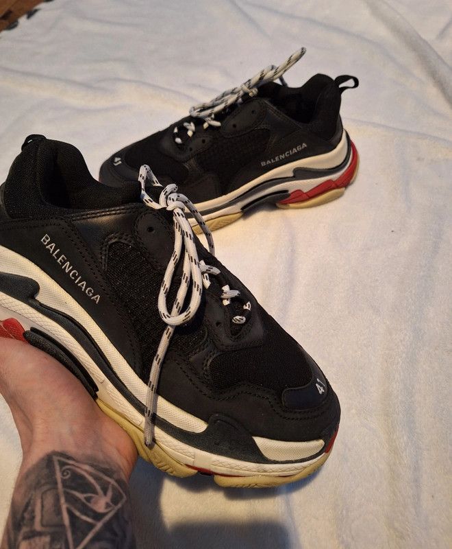 Balenciaga Balenciaga Triple S black red white | Grailed