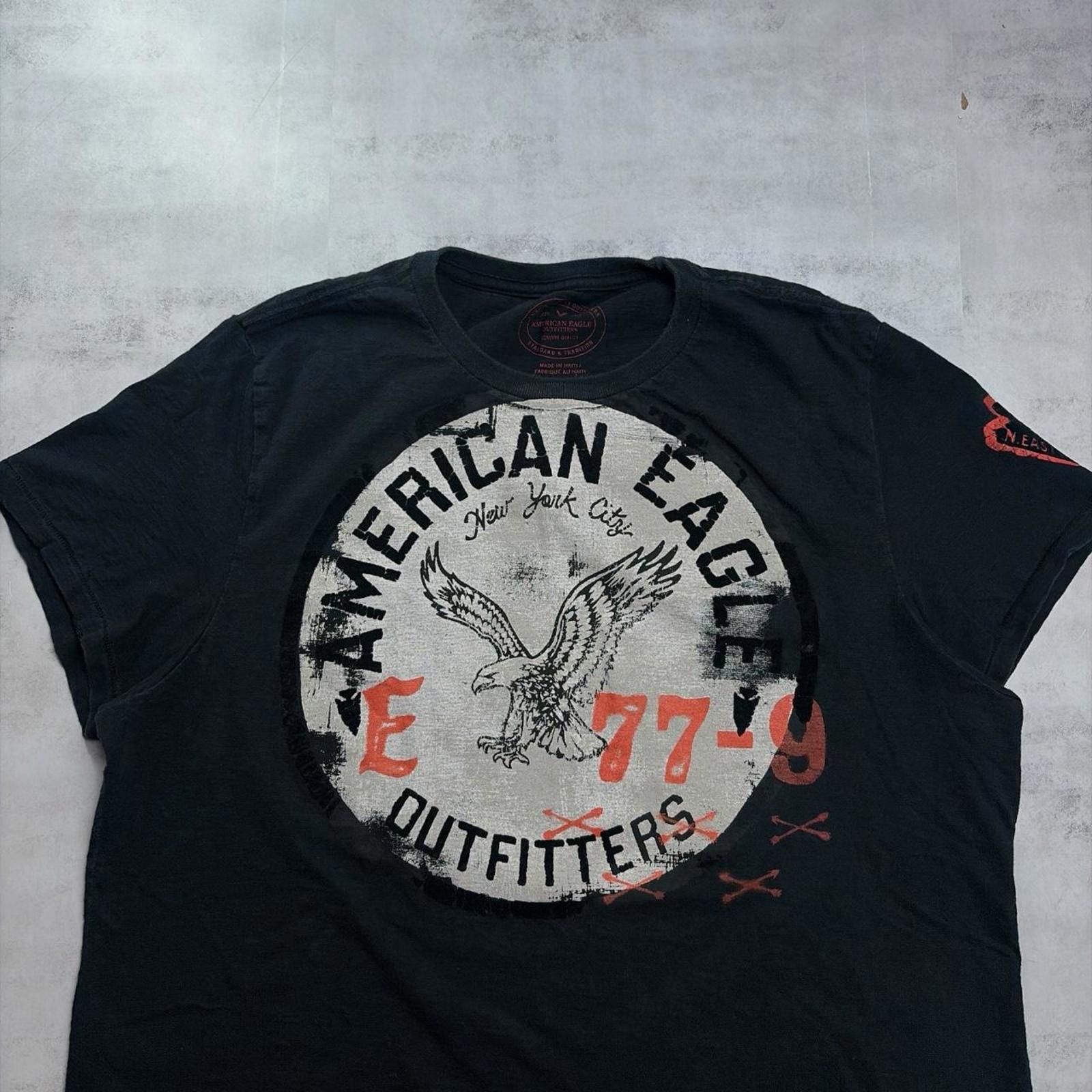 American Eagle Outfitters Y2K Black American Eagle Grunge Skater T-Shirt Size US XL / EU 56 / 4 - 3 Thumbnail