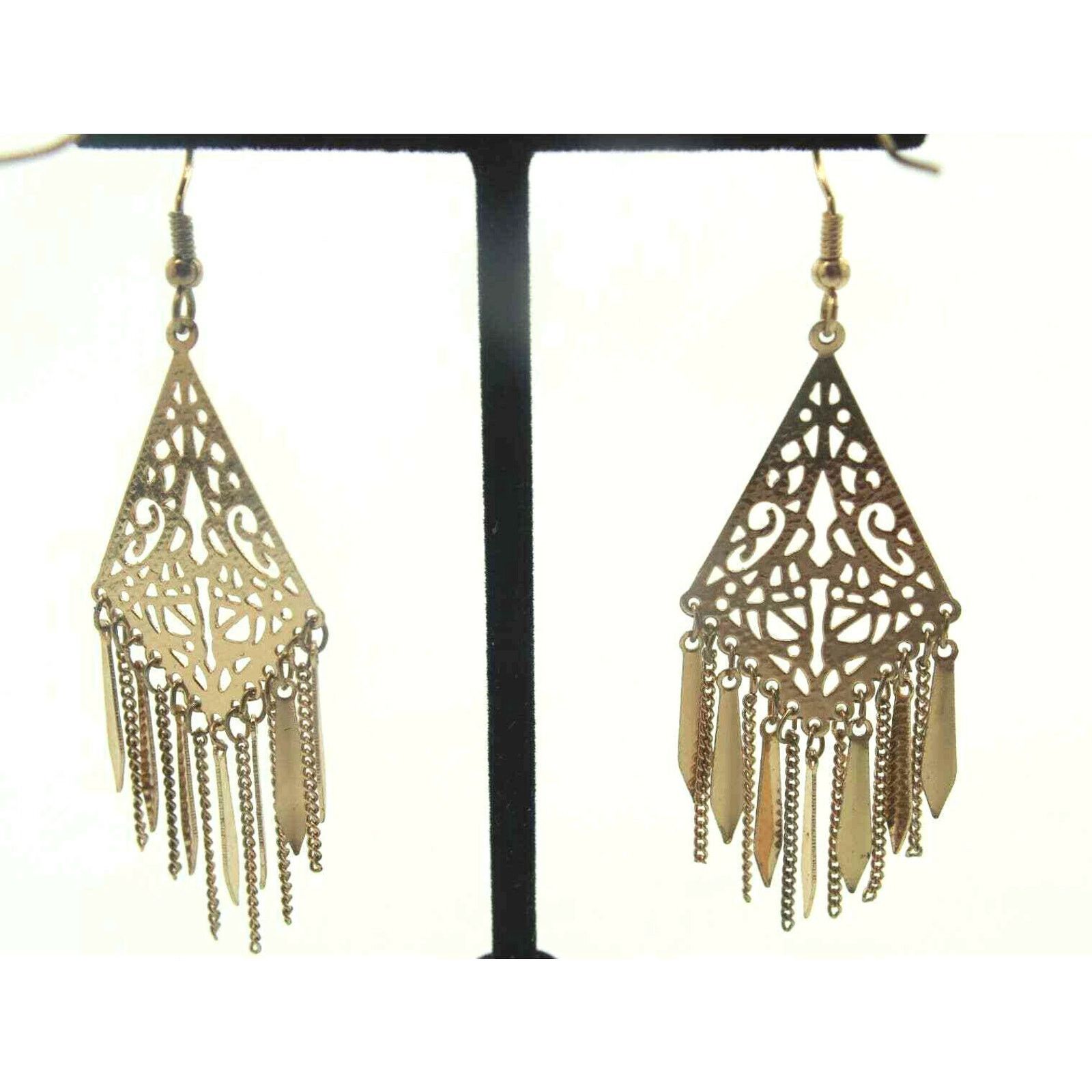 Other Goldtone Fringe Chain Dangle Earrings Size ONE SIZE - 3 Thumbnail