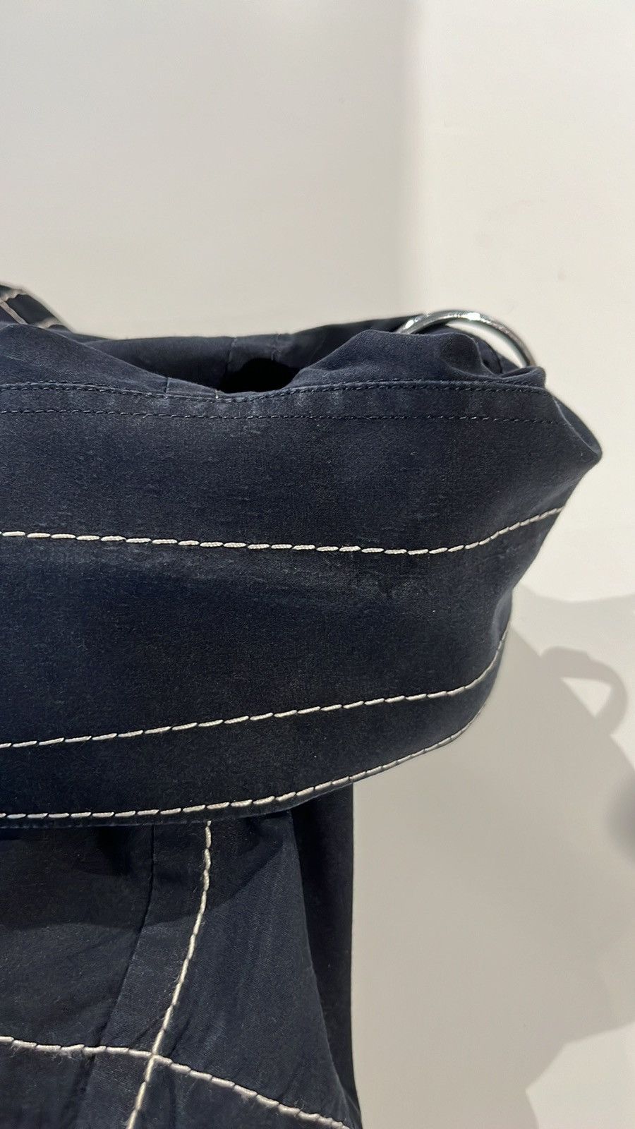 Prada Prada SS/15 Navy Topstitched Buttoned Short-Sleeve Shirt Size US M / EU 48-50 / 2 - 8 Thumbnail