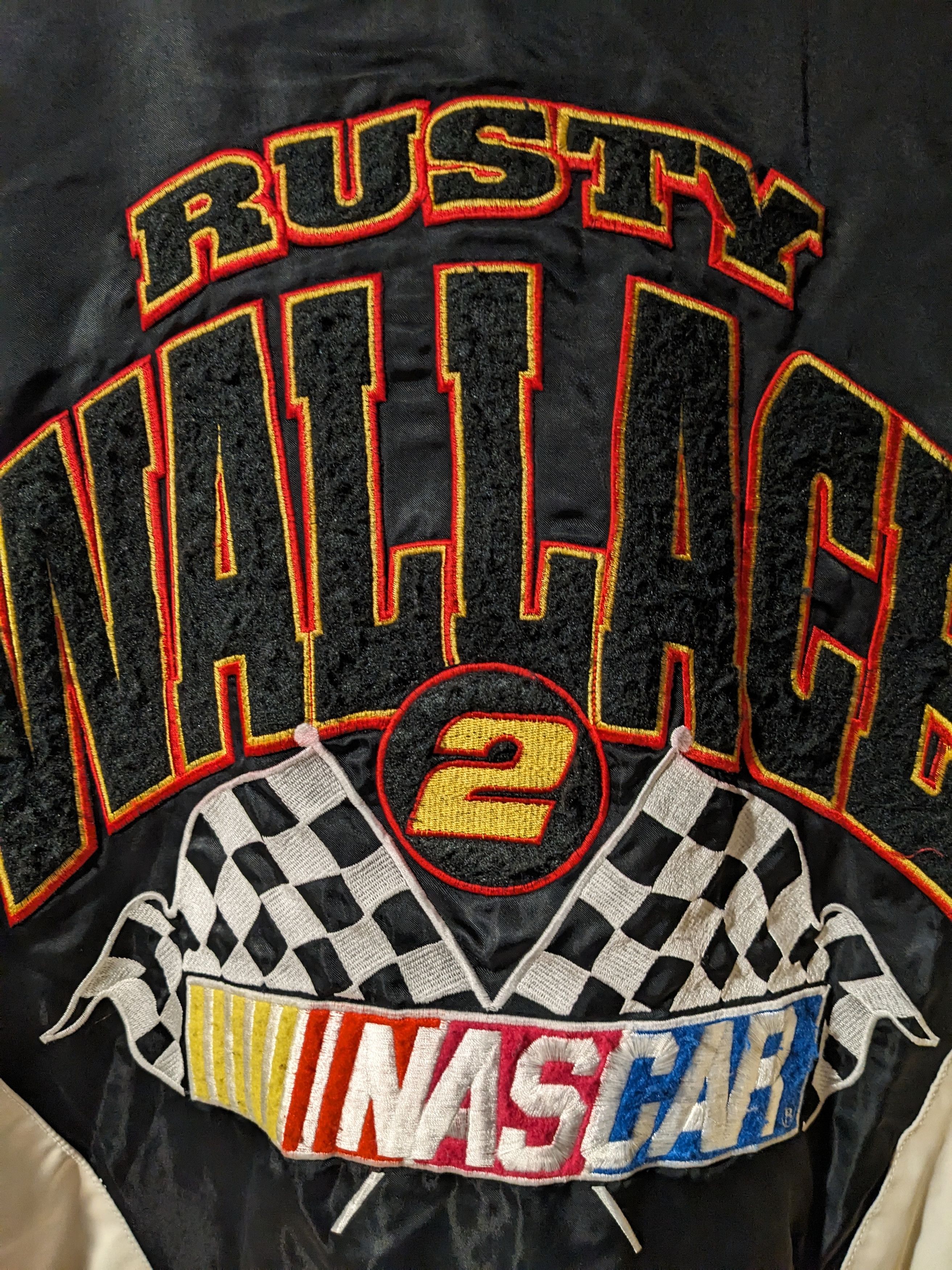 NASCAR × Vintage Vintage 90s Rusty Wallace Nascar Speedway Black Large Jacket Size US L / EU 52-54 / 3 - 2 Thumbnail