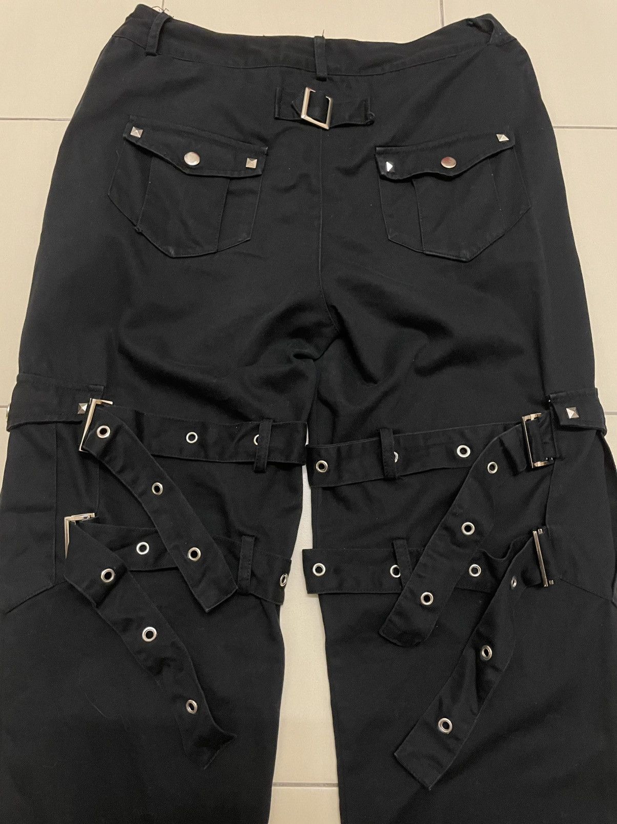 Japanese Brand Deorart Japan Bondage Strap Pants Visual Kei Gothic Punk Size US 31 - 2 Thumbnail