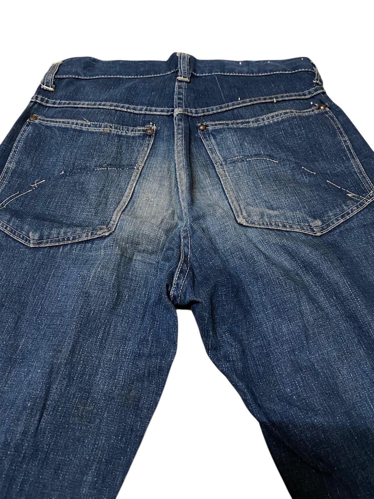 Original Montgomery Vintage 50s Montgomery 101 Power House Disstressed Jeans Size US 27 - 4 Thumbnail