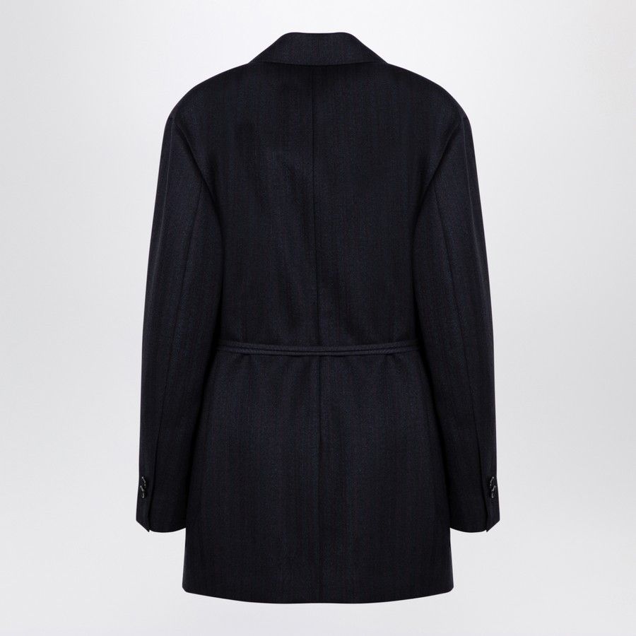 Bottega Veneta o1d2blof0824 Striped Wool Jacket in Black Size XS / US 0-2 / IT 36-38 - 2 Thumbnail
