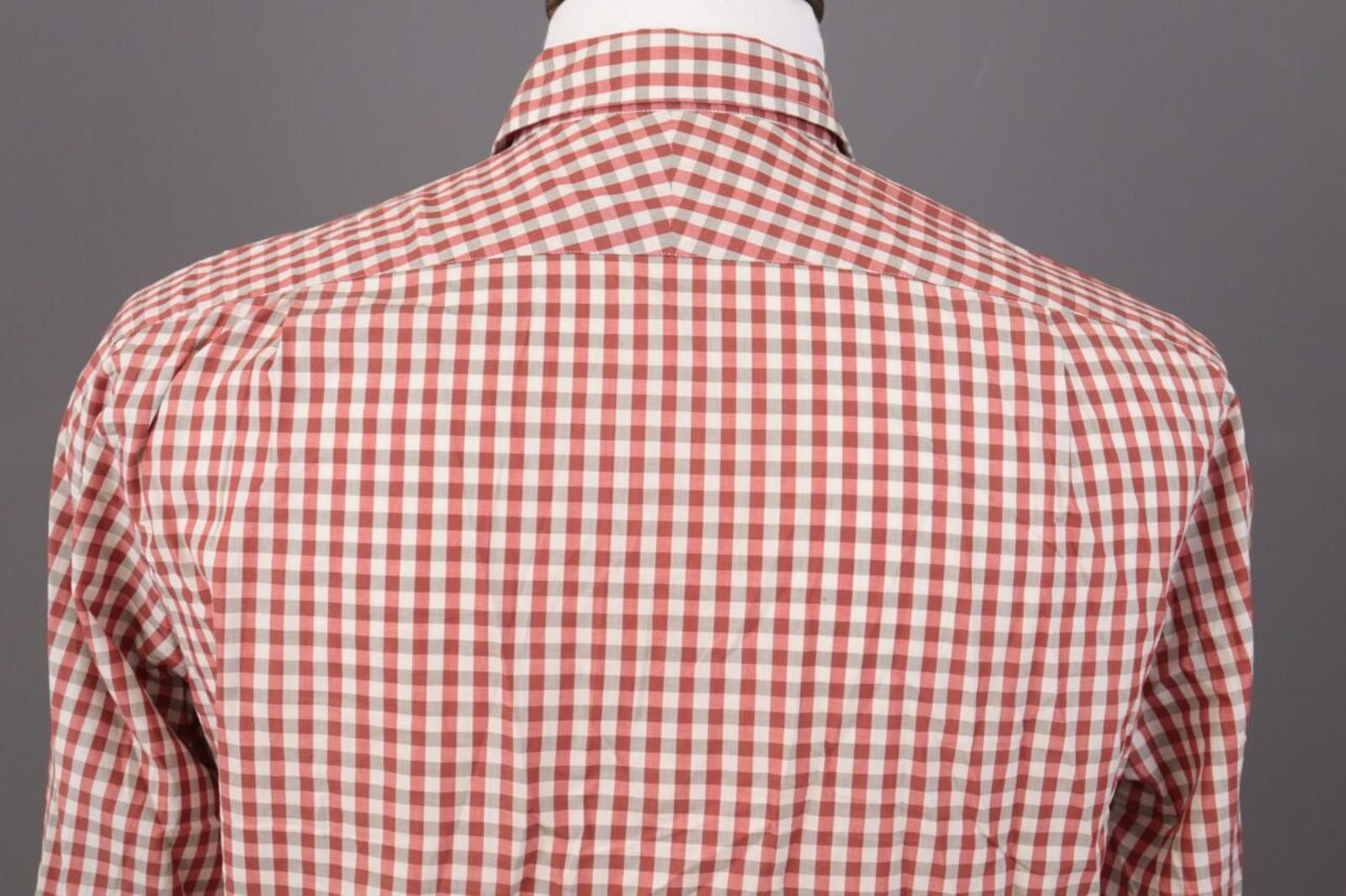 Gieves & Hawkes Red Check Dress Shirt Size M