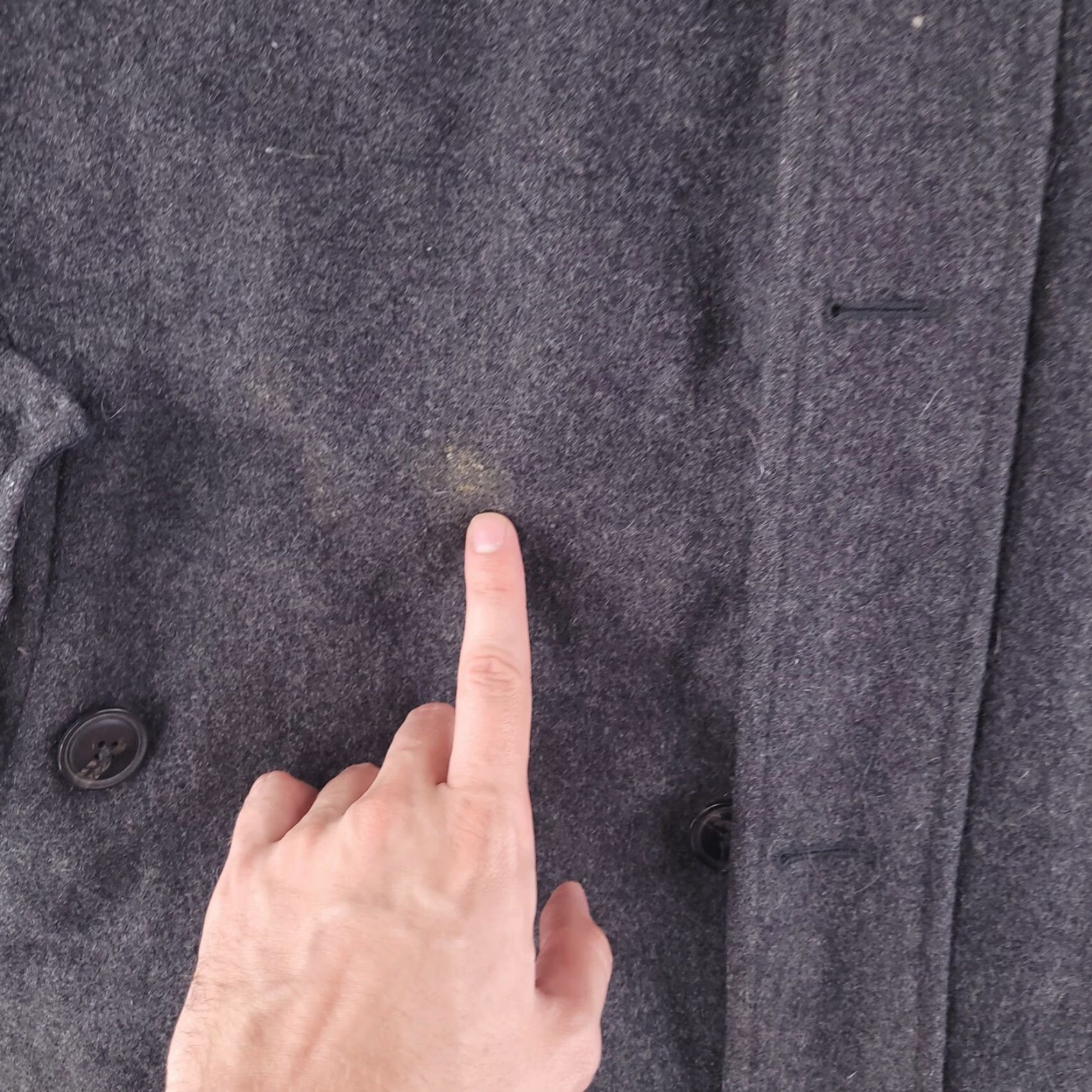 Gap VINTAGE Gap Wool Coat Mens L Gray Overcoat Military Premium VIN Size US L / EU 52-54 / 3 - 5 Thumbnail