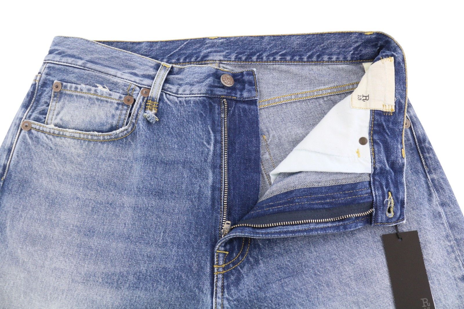 R13 CUFFED X-BF 29 Jasper Faded Denim 87200 Size 29" - 4 Thumbnail