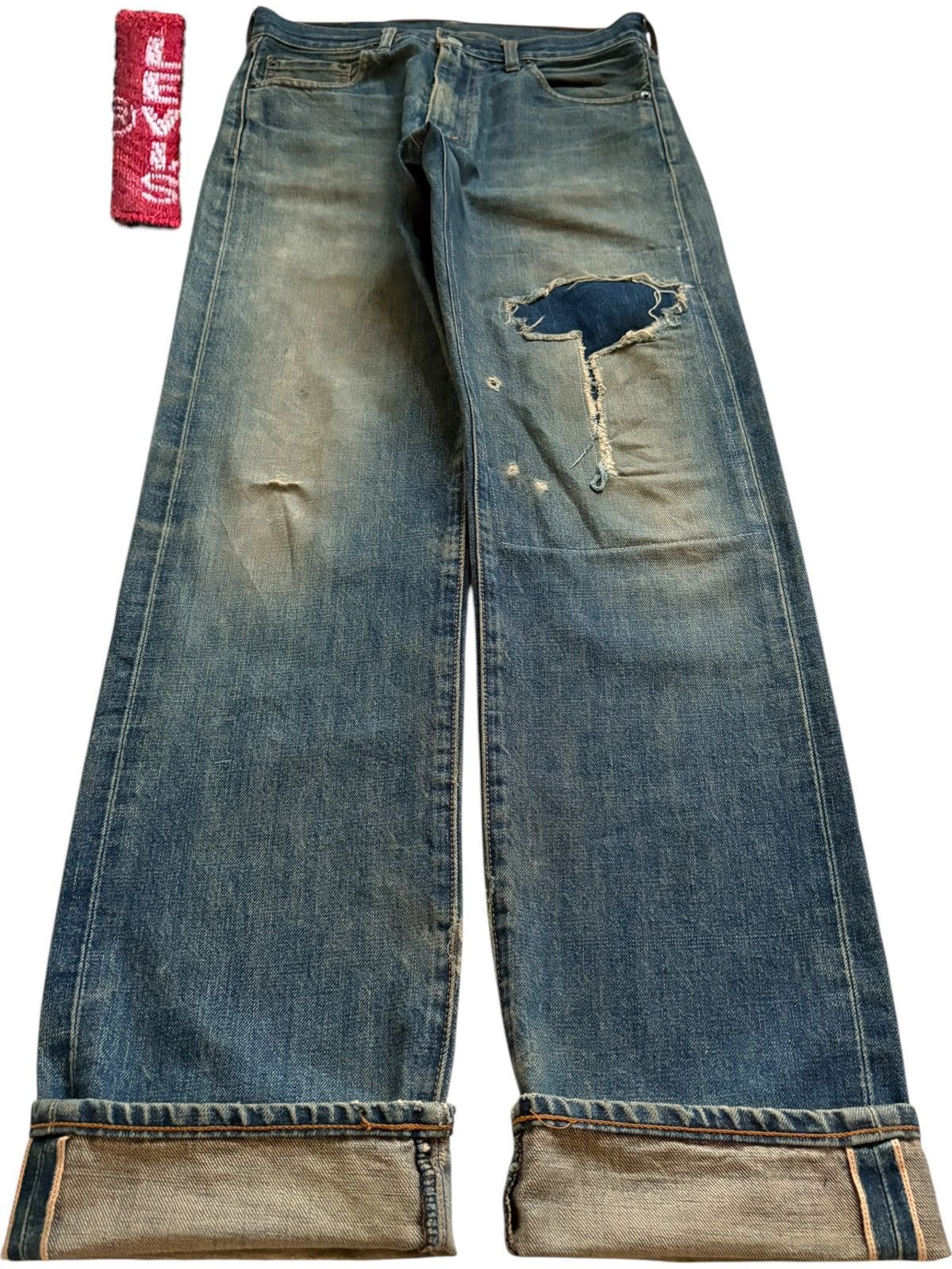 Levi's Vintage 80s Levis Big E Selvedge Rusty Mud Wash Loose Jeans Size US 29 - 1 Thumbnail
