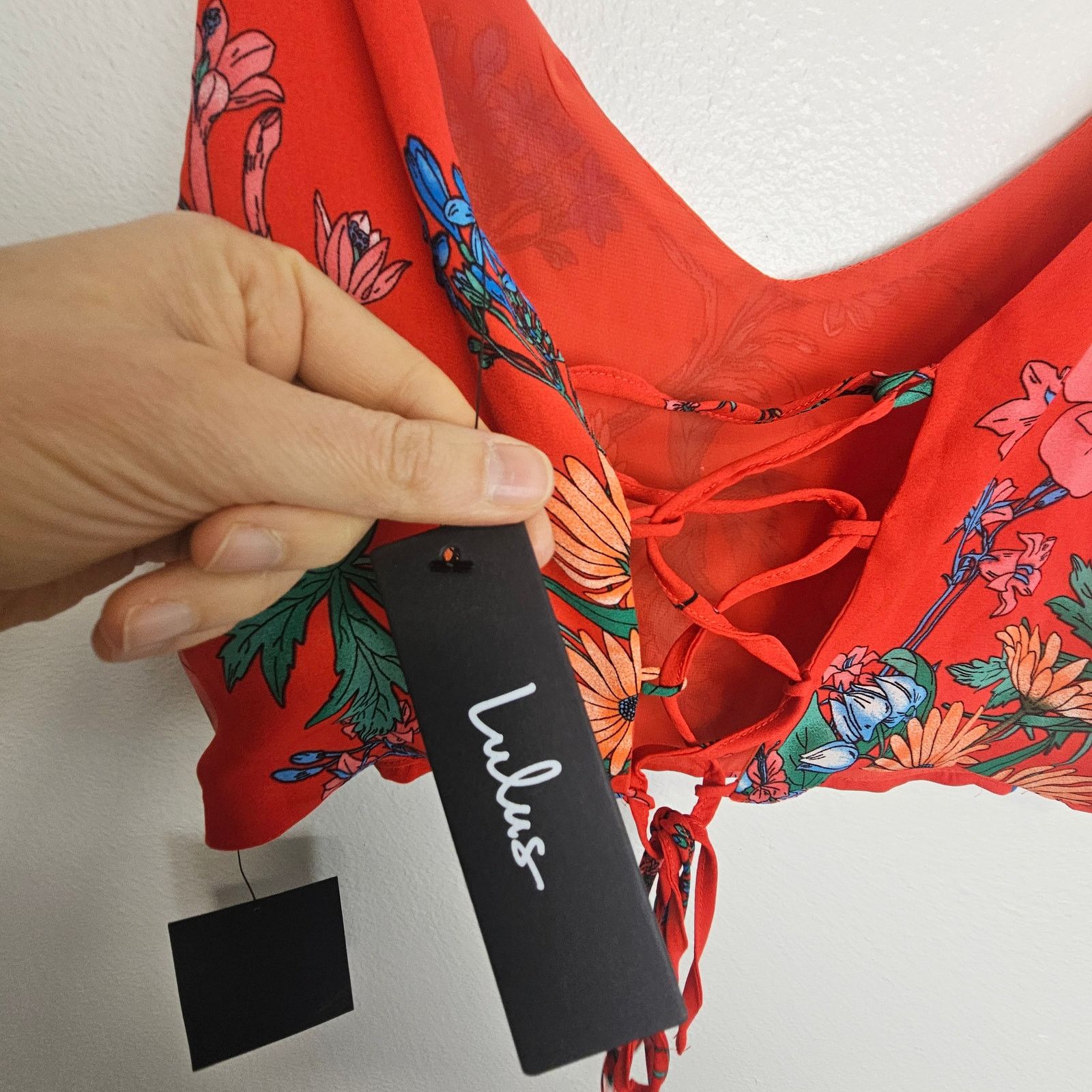 Lululemon NEW Lulu's Red Floral Print 2-Pc. Set Wrap Skirt Crop Top XL Size XL / US 12-14 / IT 48-50 - 5 Thumbnail