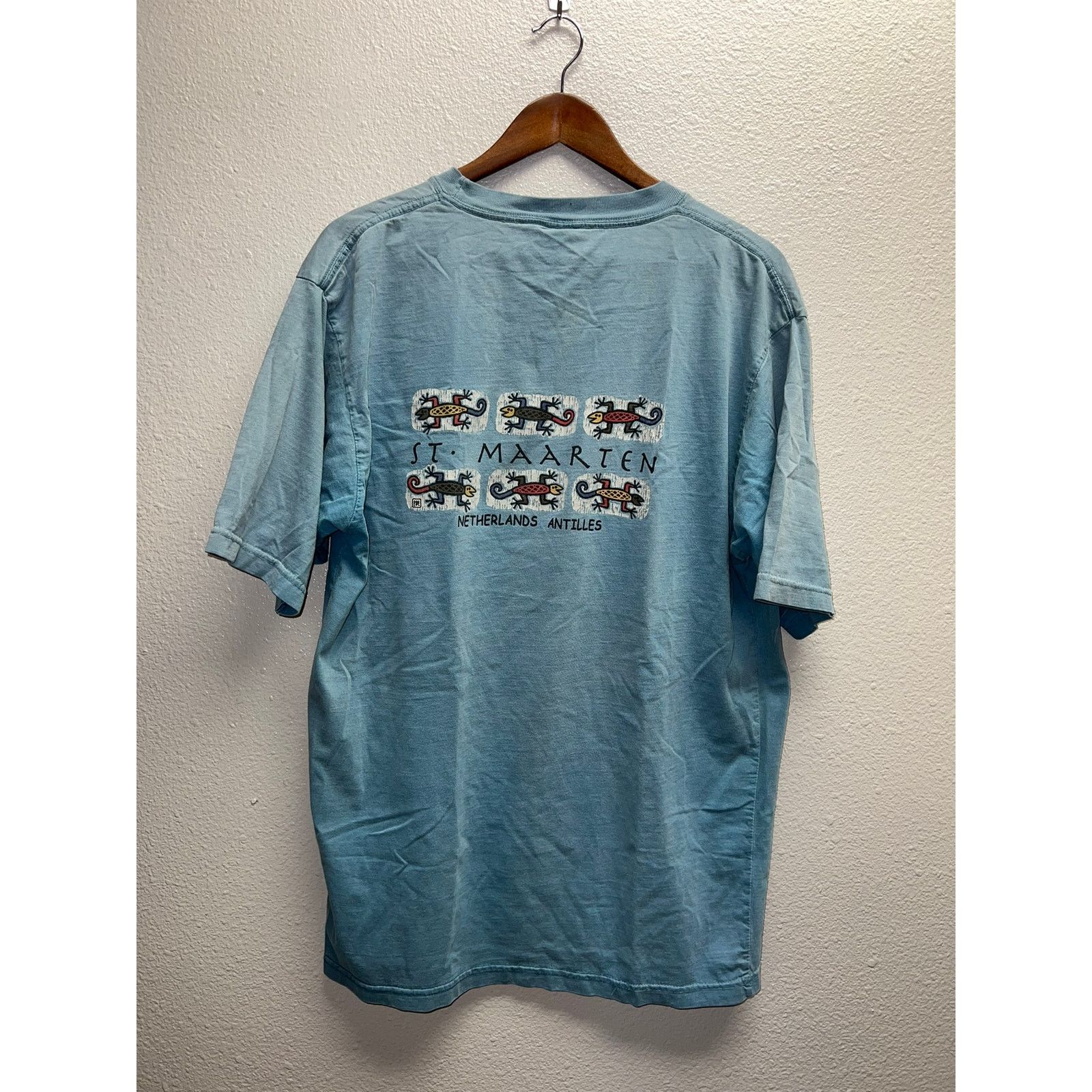 Vintage Vintage St Maarten Shirt Netherlands Antilles Lizard Art XL Size US XL / EU 56 / 4 - 1 Thumbnail