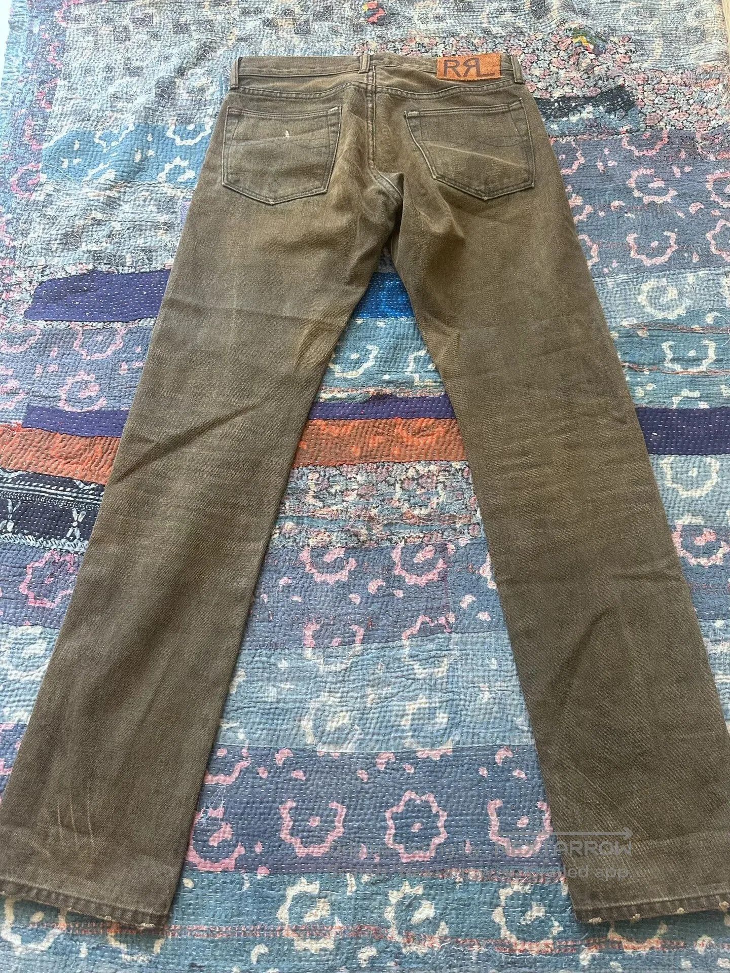 RRL Ralph Lauren distressed slim fit washed denim jeans. Size US 30 / EU 46 - 2 Thumbnail
