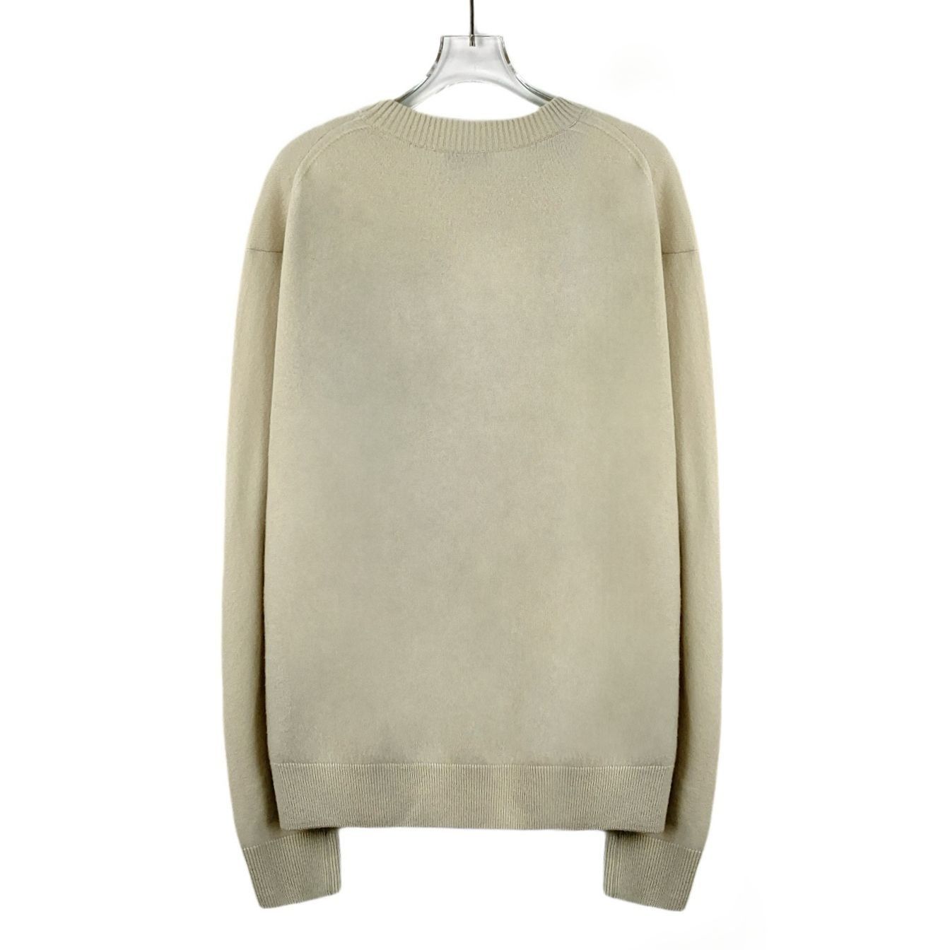 Dior CHRISTIAN DIOR Logo Label Print Beige Wool Crewneck Sweater Size US L / EU 52-54 / 3 - 7 Thumbnail