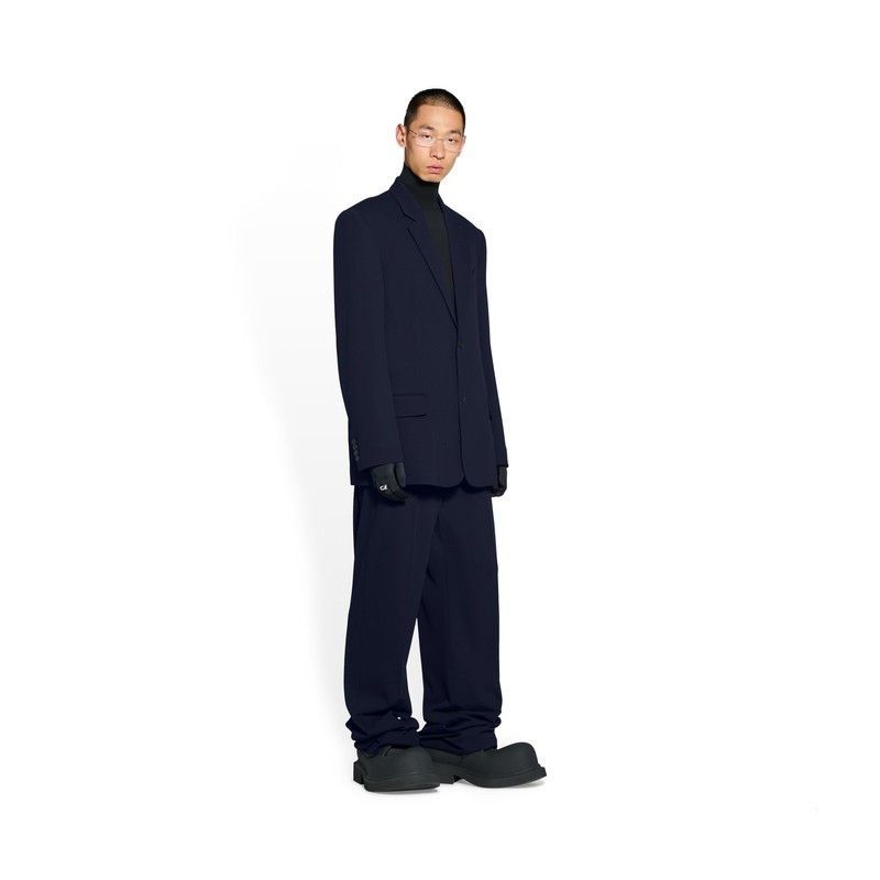 Balenciaga o1in1g1024 Regular Tailored Jacket in Dark Navy Size US XS / EU 42 / 0 - 4 Thumbnail