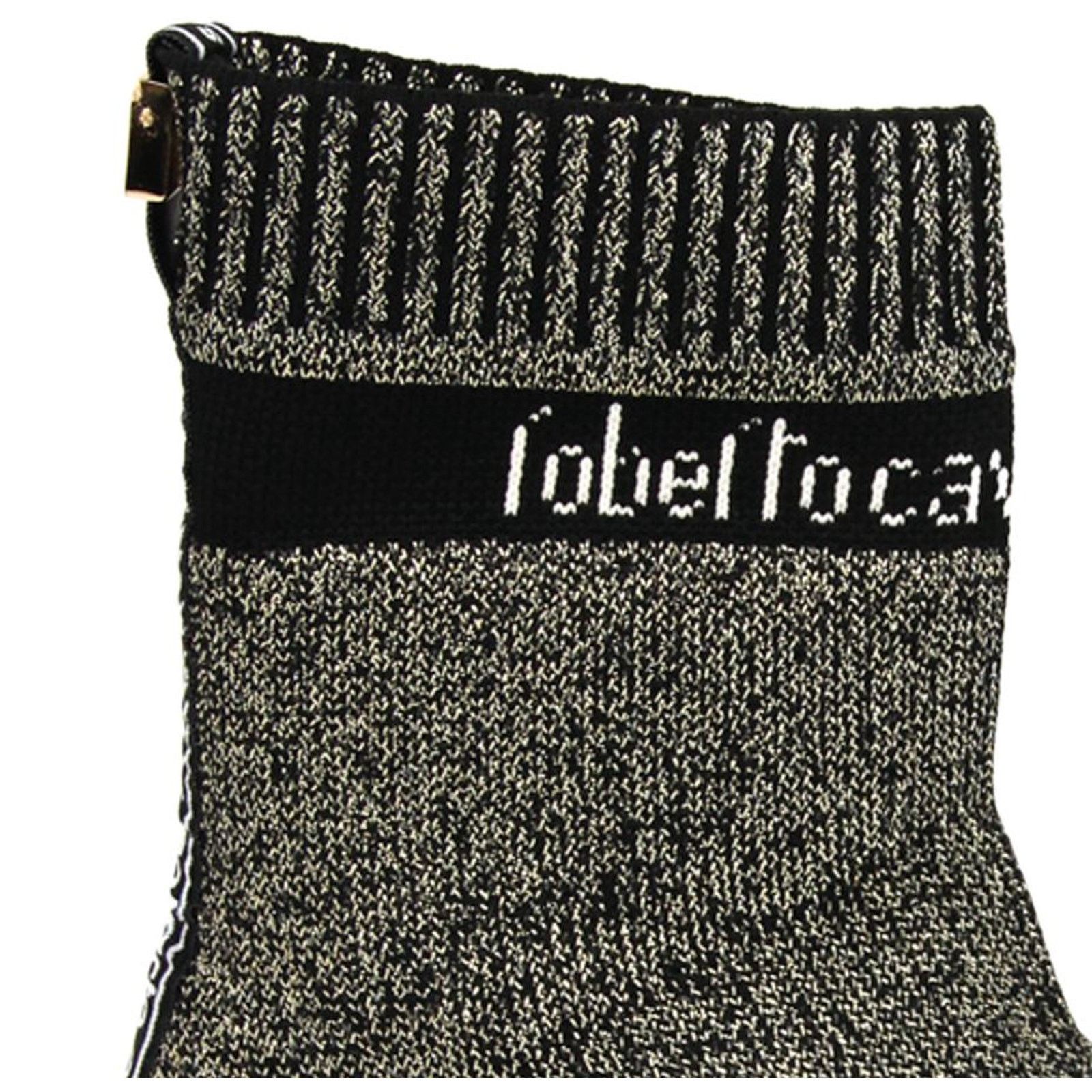 Cavalli Class × Just Cavalli × Roberto Cavalli ROBERTO CAVALLI Knit Sock Sneakers Gold High-Top 7 P$600 NIB Size US 7 / IT 37 - 5 Thumbnail