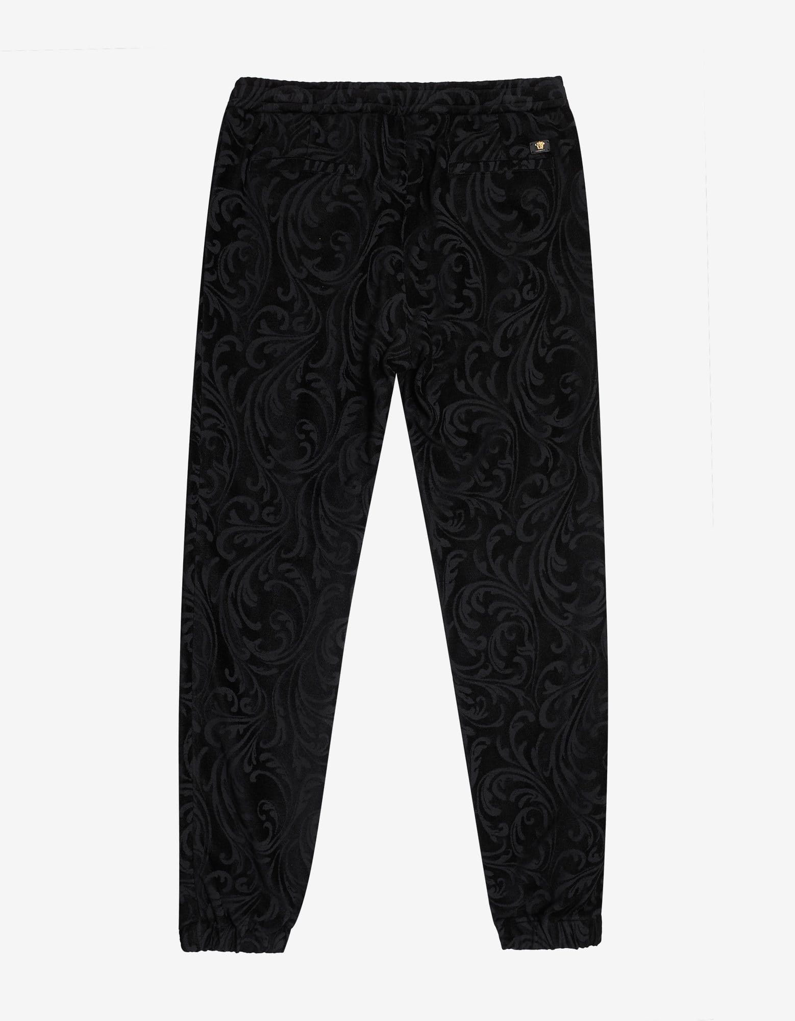 Versace Versace Black Velvet Baroque Sweat Pants Size US 34 / EU 50 - 2 Thumbnail