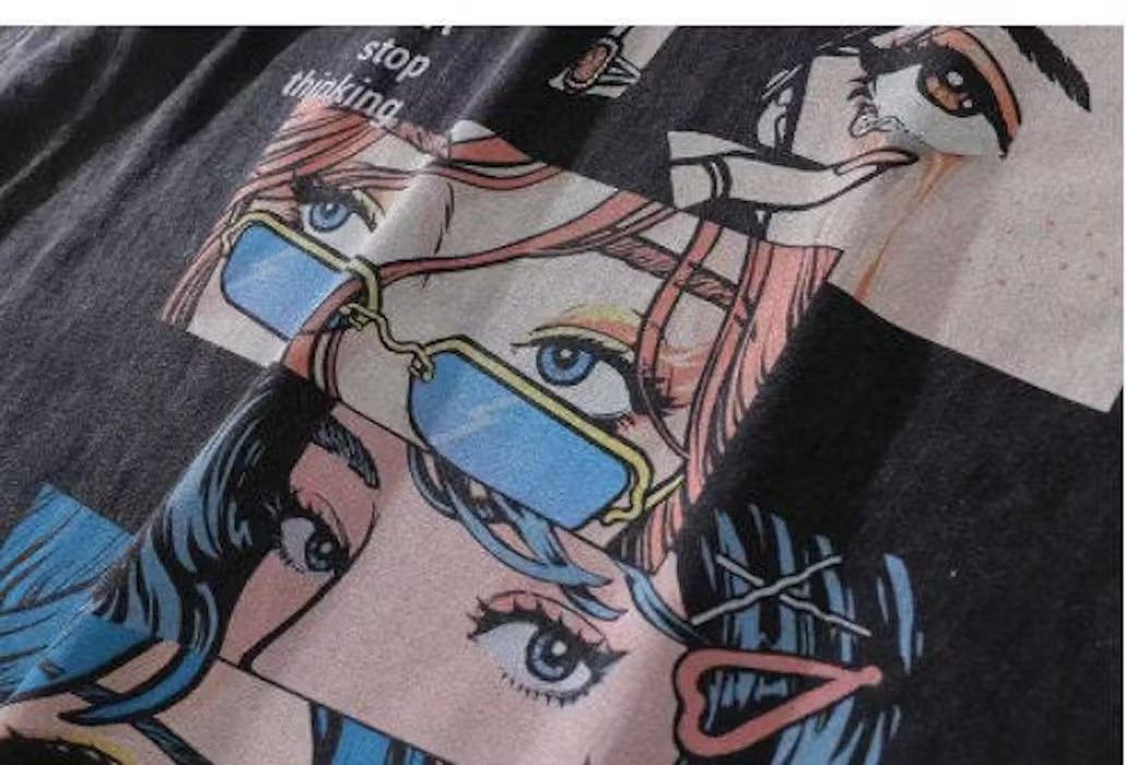 Japanese Brand Eyes Print Graphic Washed T Shirt Size US XL / EU 56 / 4 - 3 Thumbnail