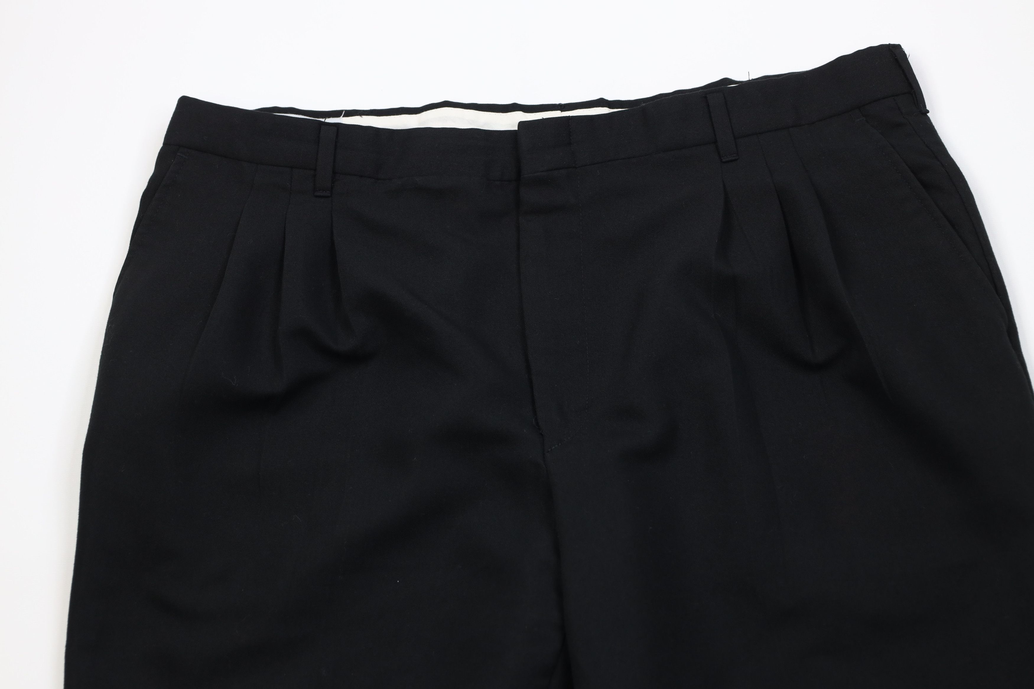 Vintage Vintage 90s Streetwear Wool Blend Wide Leg Chino Pants Black Size US 38 / EU 54 - 2 Thumbnail