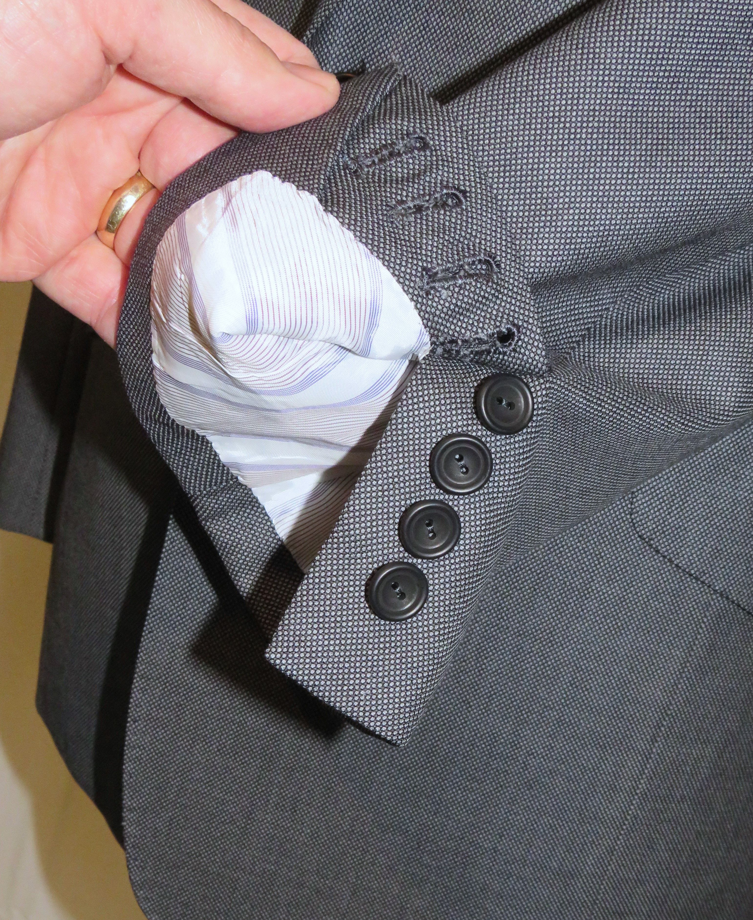 Huntsman Bespoke 2023 Gray Birdseye One Button Sport Coat 36S Size 36S - 9 Thumbnail