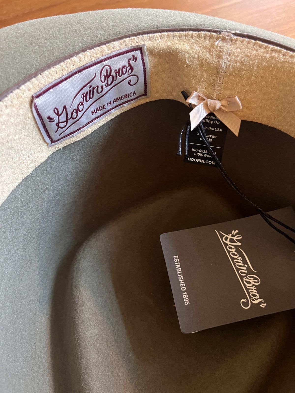 Goorin Bros. Wool Felt Goorin Bros Brothers Fedora Hat Green XXL 7 7/8 Size ONE SIZE - 12 Thumbnail