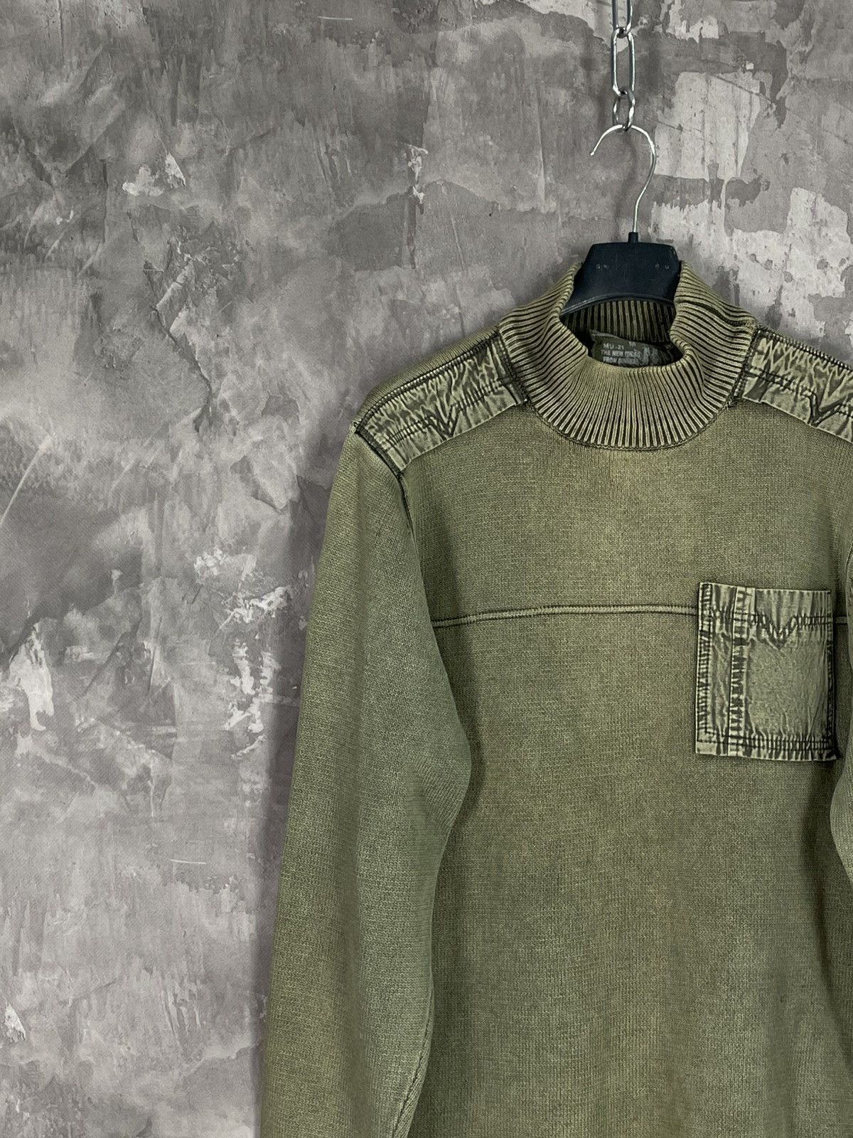 20471120 × Diesel × If Six Was Nine Military Dolce Gabbana Style Knit Rib Sweater Thrashed Y2K Size US M / EU 48-50 / 2 - 3 Thumbnail