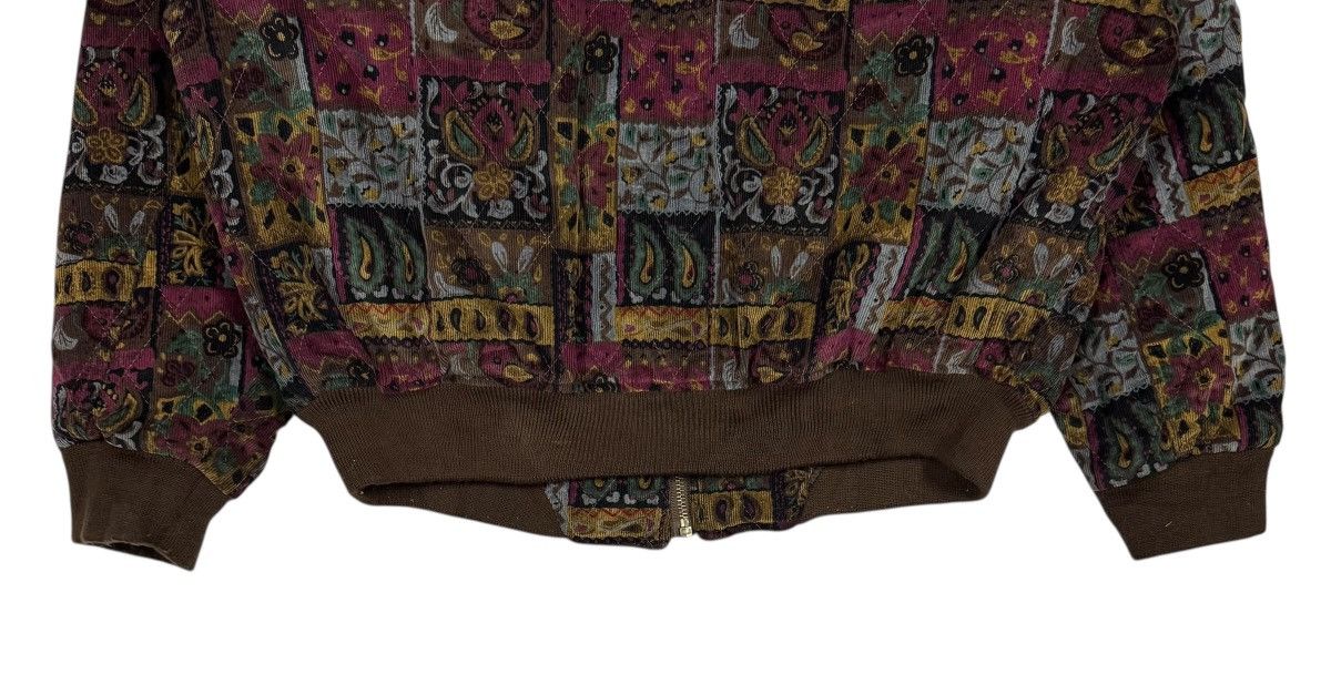 If Six Was Nine Vtg🔥Japanese Brand Bomber Patterned Velvet Quilted Jacket Size US L / EU 52-54 / 3 - 9 Thumbnail