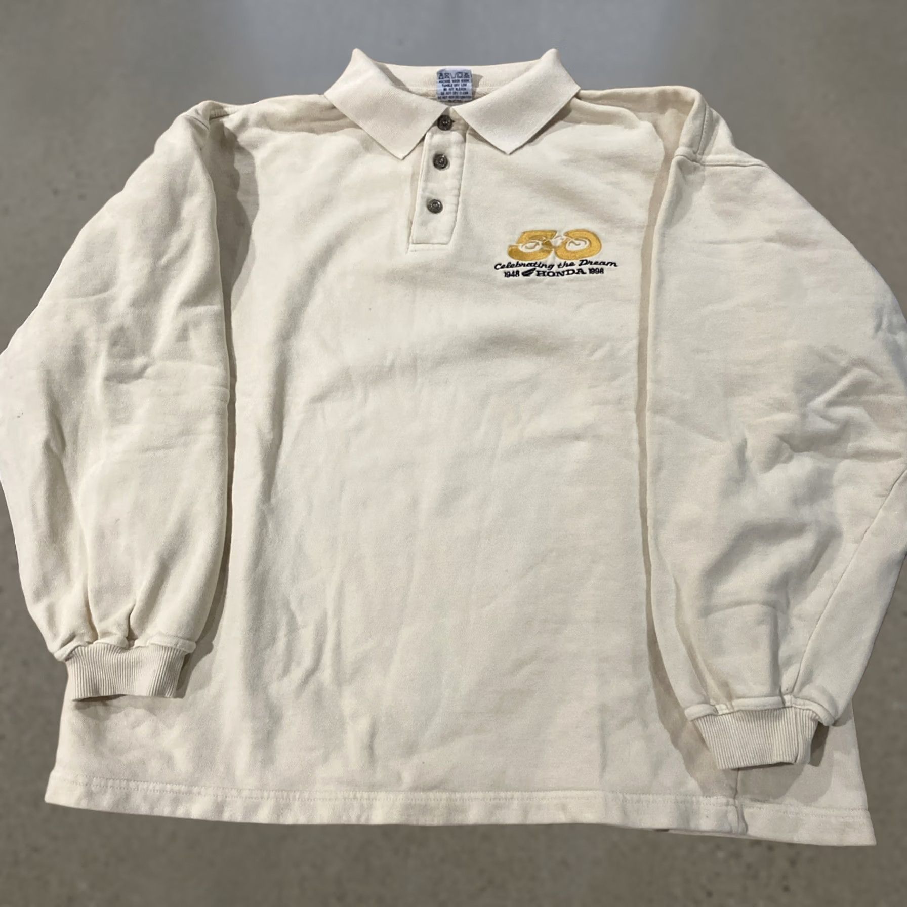 Honda VINTAGE Honda 50th Anniversary Collared Sweatshirt M Men Long Sleeve Pullover Black"} Size US M / EU 48-50 / 2 - 1 Thumbnail