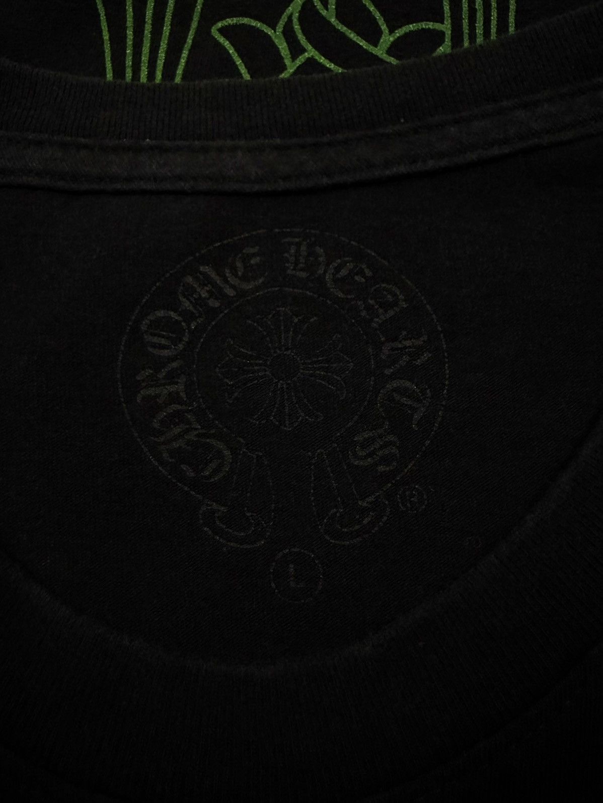 Chrome Hearts Chrome Hearts Green Multi Cemetery Cross Pocket T shirt ...
