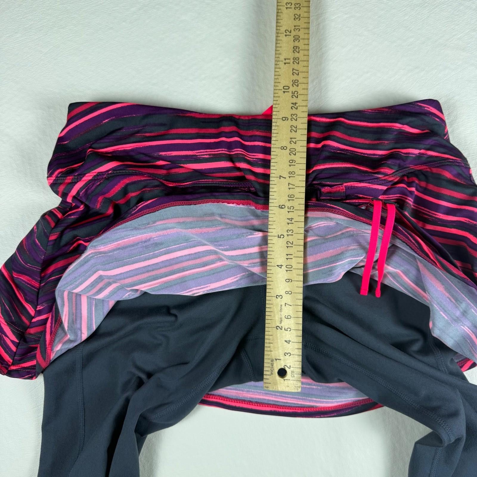 Other Athleta Skapri Skirted Leggings XS Pink Purple Stripe Capri Size 26" / US 2 / IT 38 - 8 Thumbnail