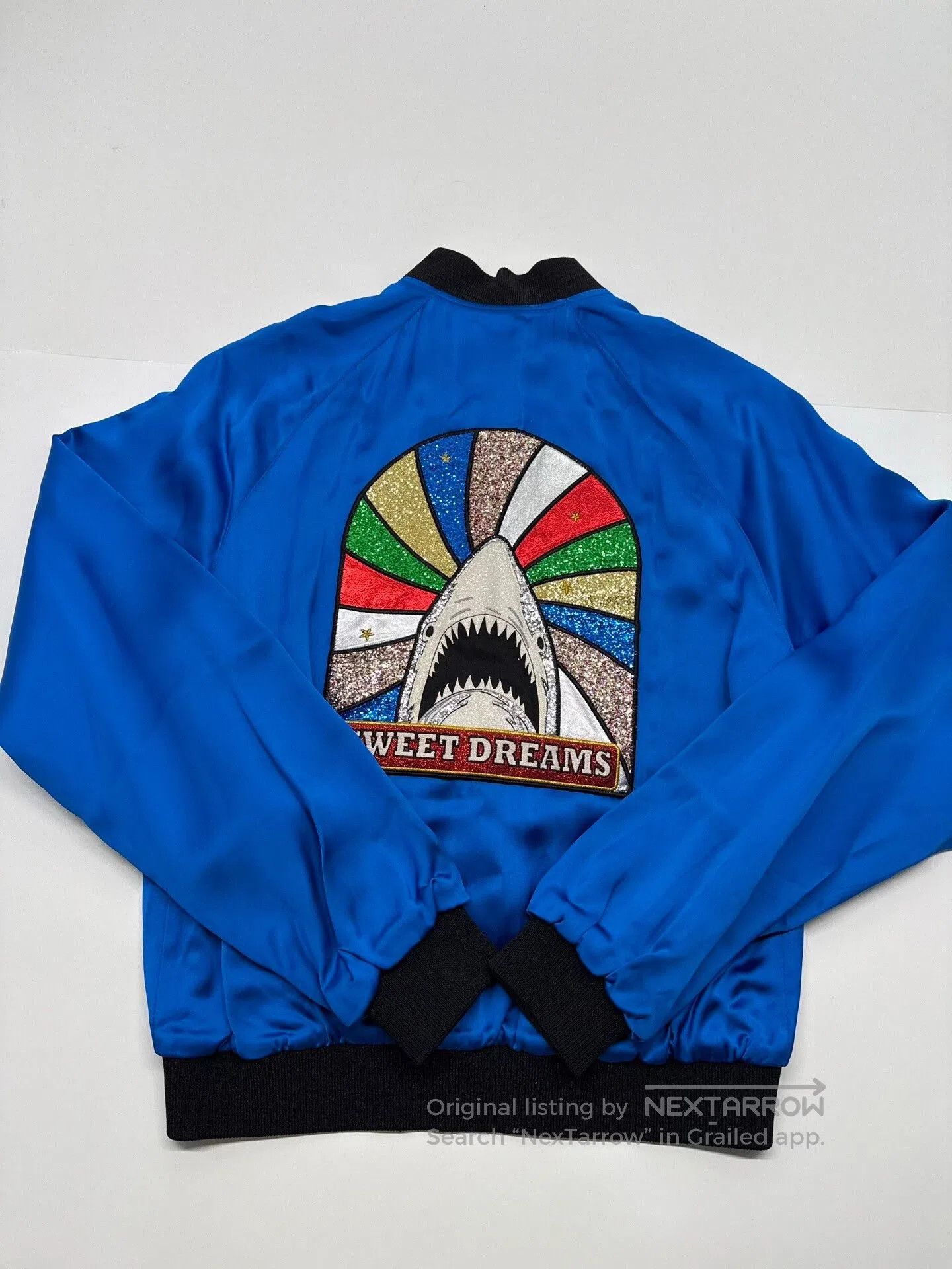 Saint Laurent Paris Saint Laurent Blue Silk Bomber Jacket. Size L / US 10 / IT 46 - 2 Thumbnail
