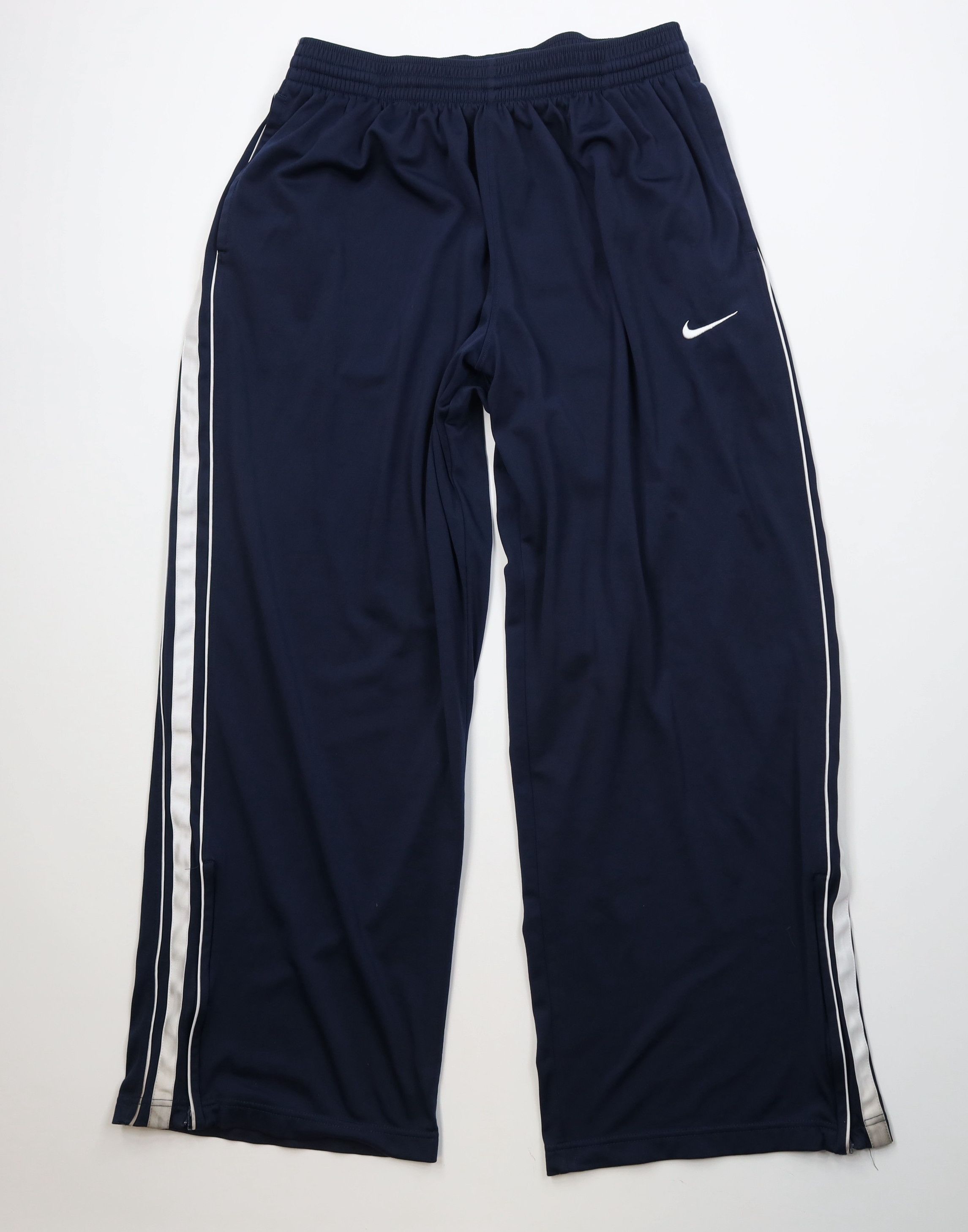 Nike Vintage Nike Mini Swoosh Striped Wide Leg Pants Navy Blue Size US 38 / EU 54 - 1 Thumbnail