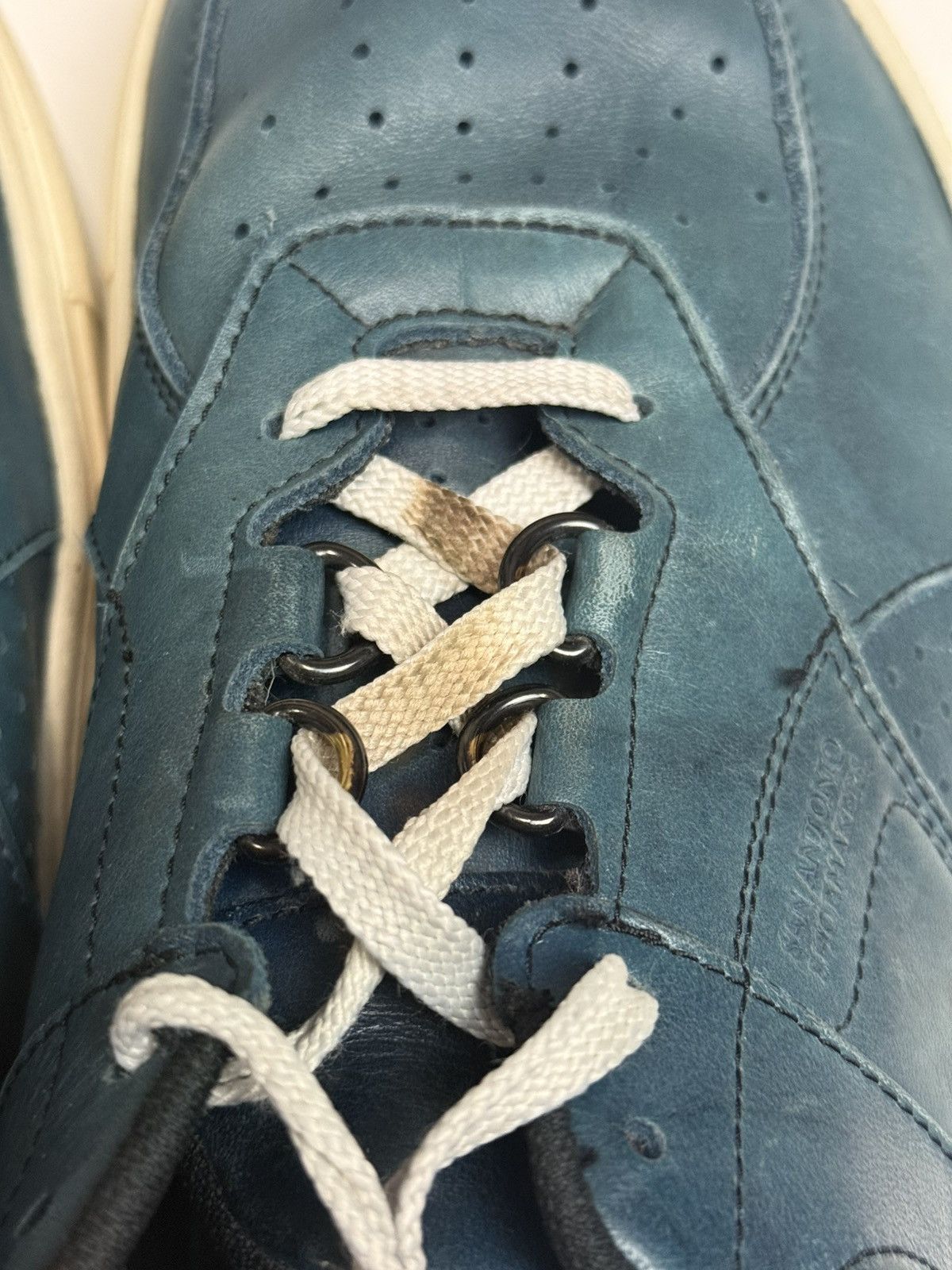 Vintage SAS Handmade Shoes Made in USA Blue Crocodile Print Leather Size US 10 / EU 43 - 5 Thumbnail