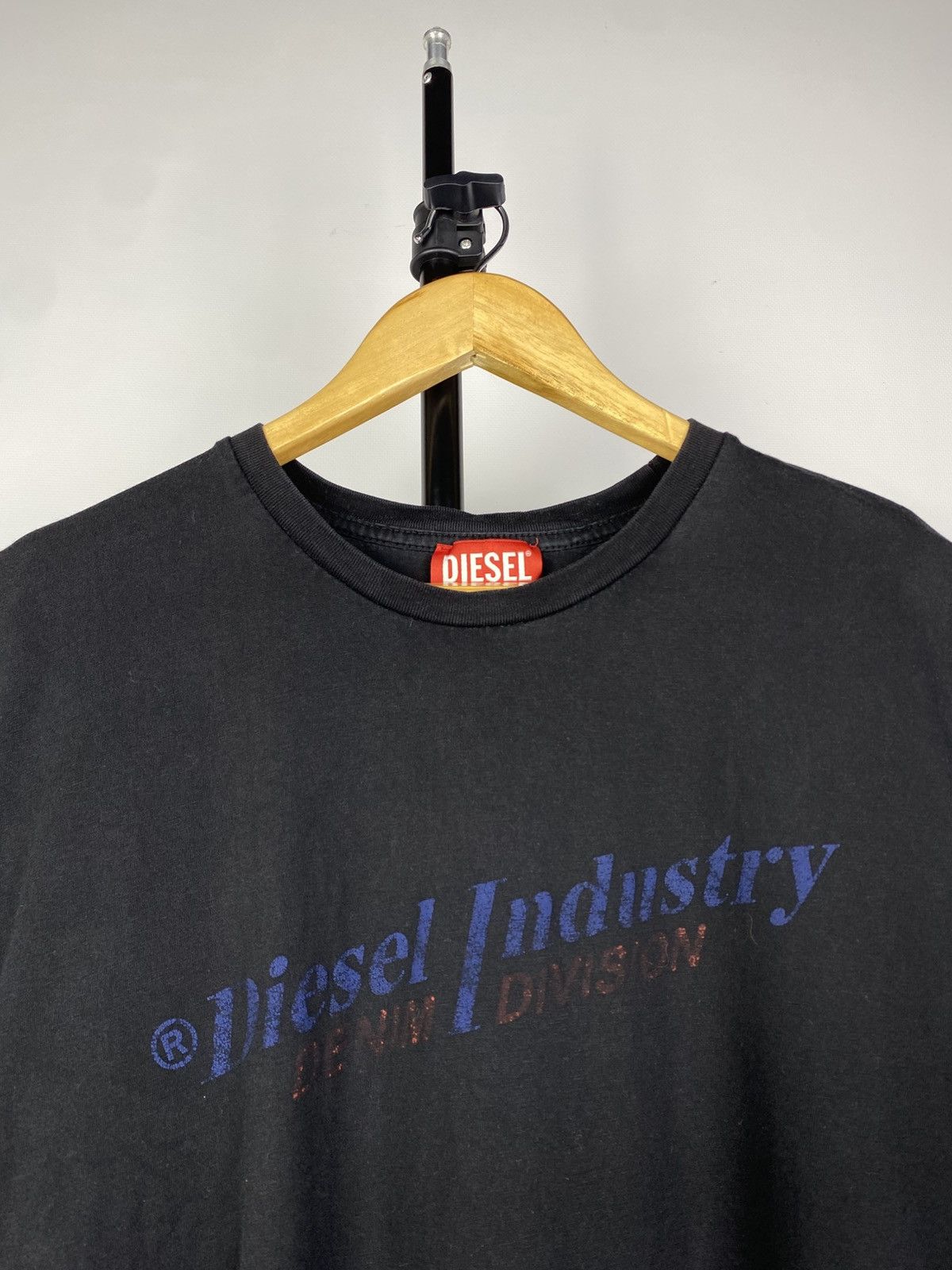 Diesel × Vintage Vintage 90s Diesel Faded black Y2K big logo t-shirt Size US XL / EU 56 / 4 - 3 Thumbnail