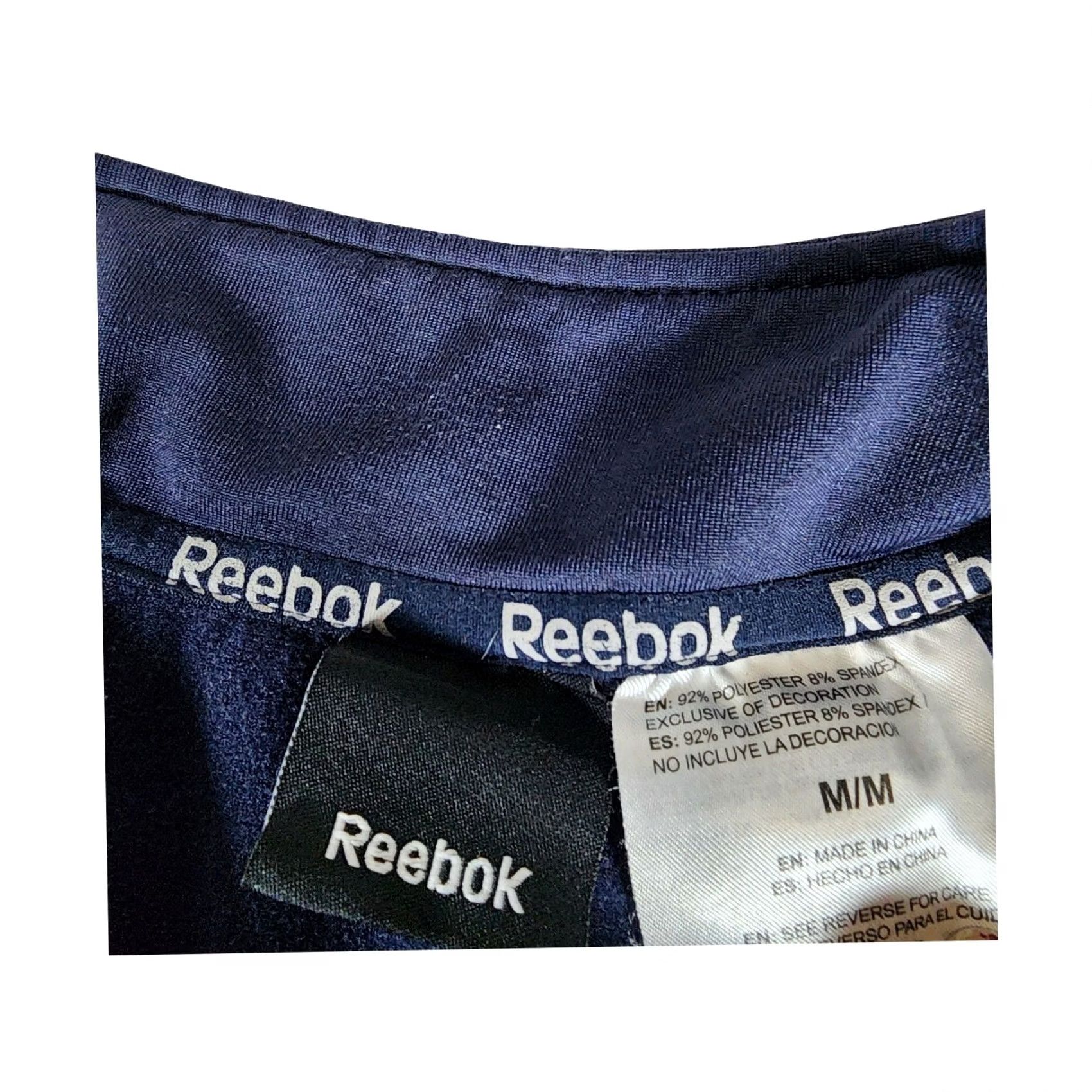 Reebok Mens Reebok Performance Pullover Shirt Medium Navy Blue Long Sleeve Quarter Zip Size US M / EU 48-50 / 2 - 3 Thumbnail